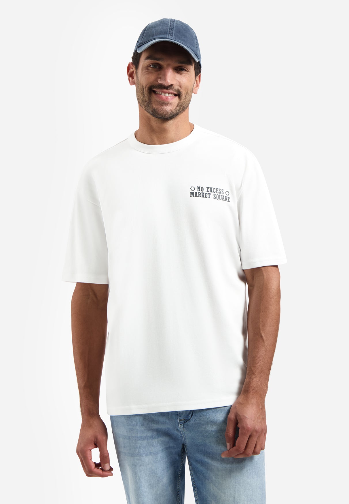 Interlock T-shirt with back print | White