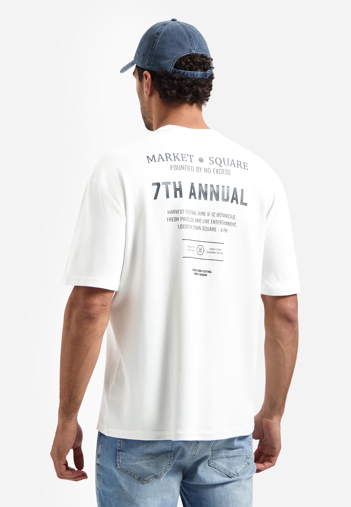 Interlock T-shirt with back print | White