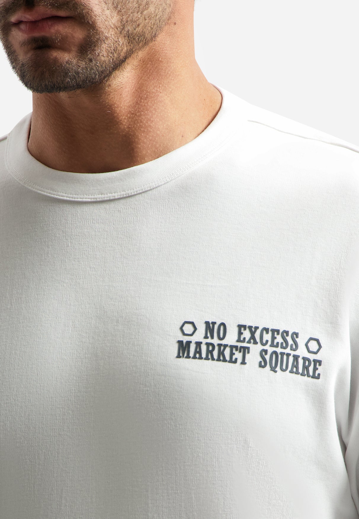 Interlock T-shirt with back print | White