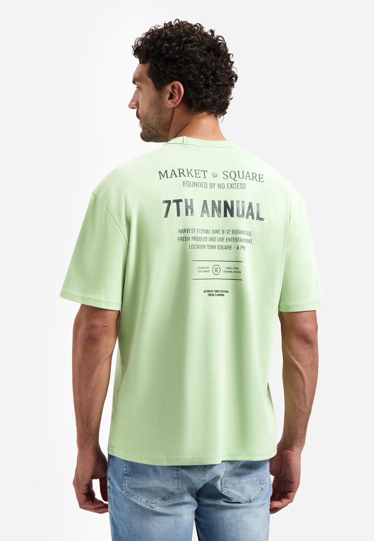 Interlock T-shirt with back print | Green