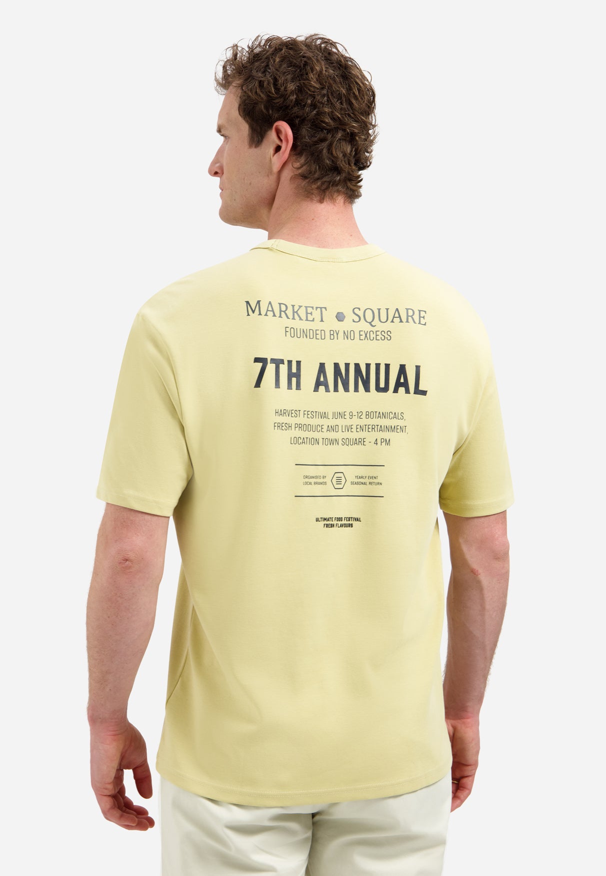 Interlock T-shirt with back print | Yellow
