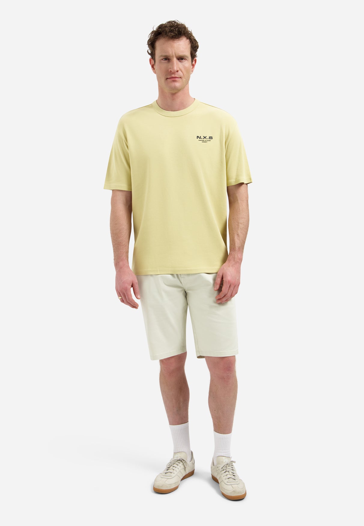 Interlock T-shirt with back print | Yellow