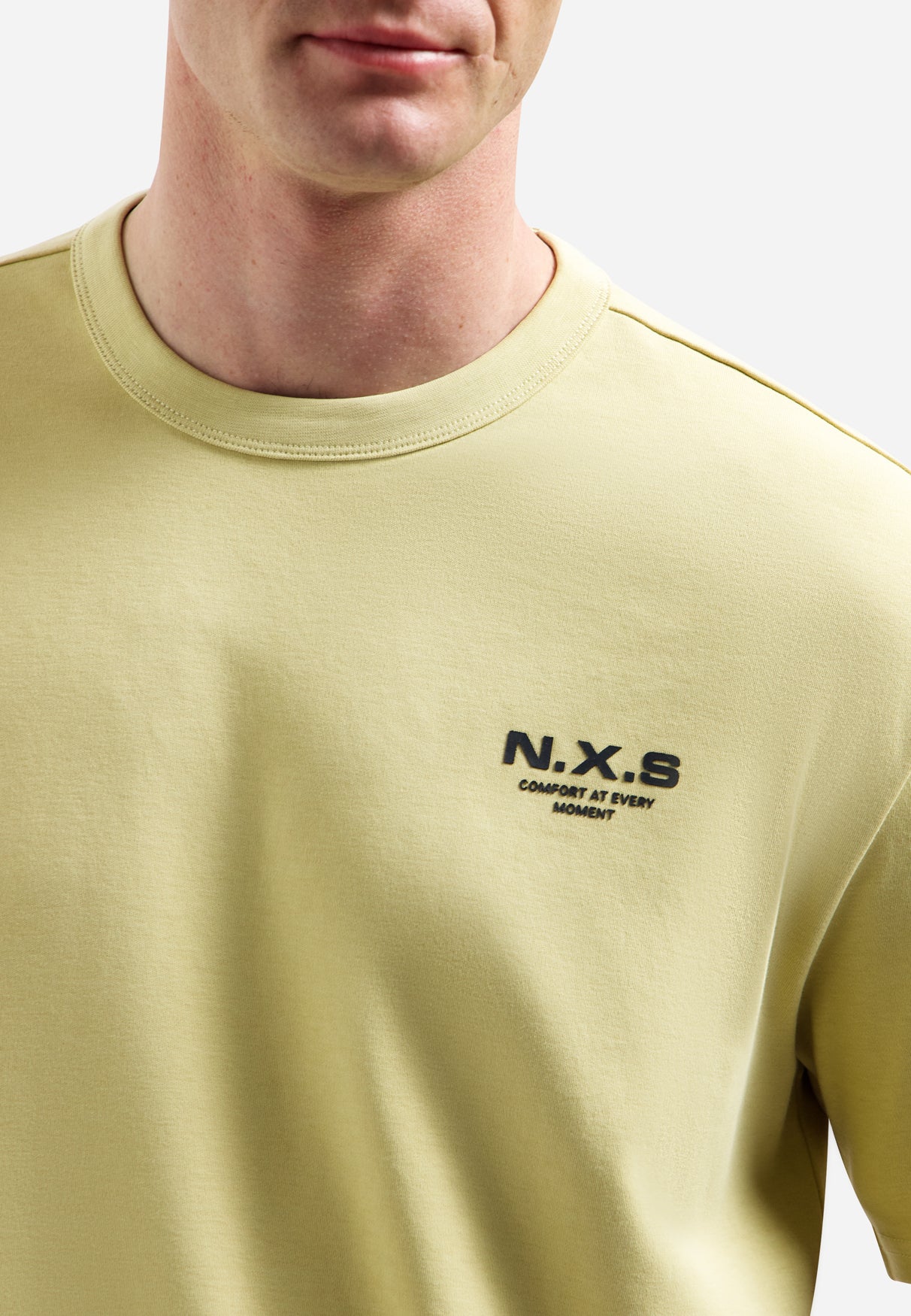Interlock T-shirt with back print | Yellow