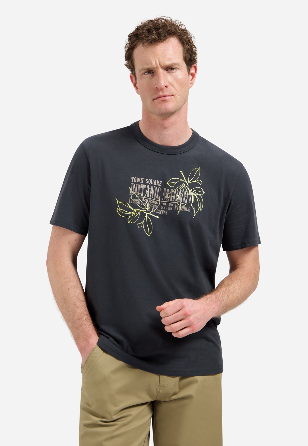 Artwork T-shirt with round neck | Dark Steel