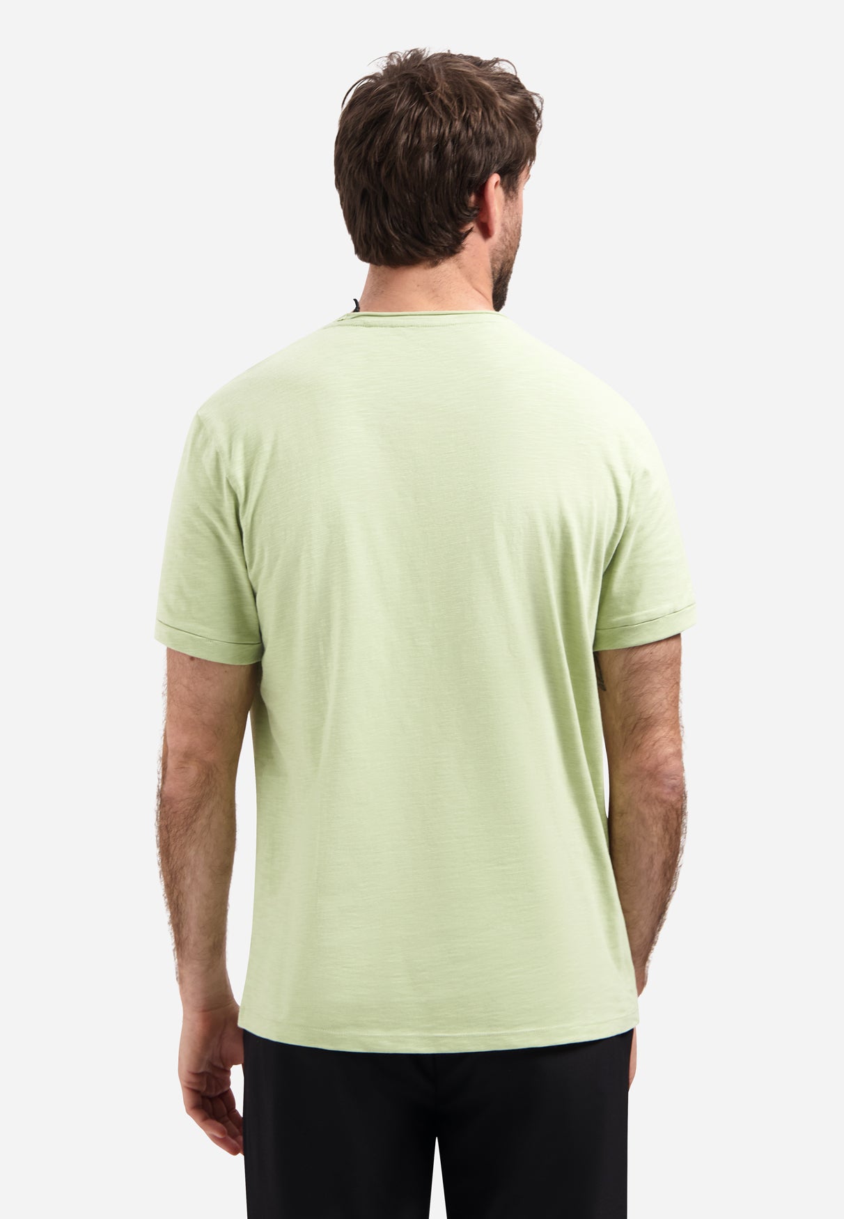 Slub T-shirt with round neck | Green