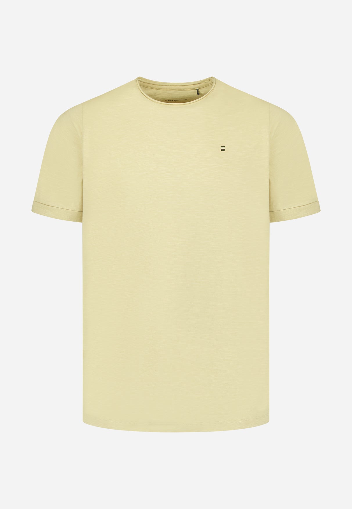 Slub T-shirt with round neck | Yellow