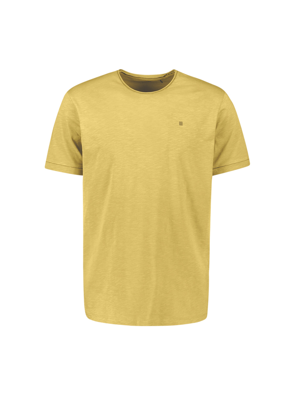 Slub T-shirt with round neck | Yellow