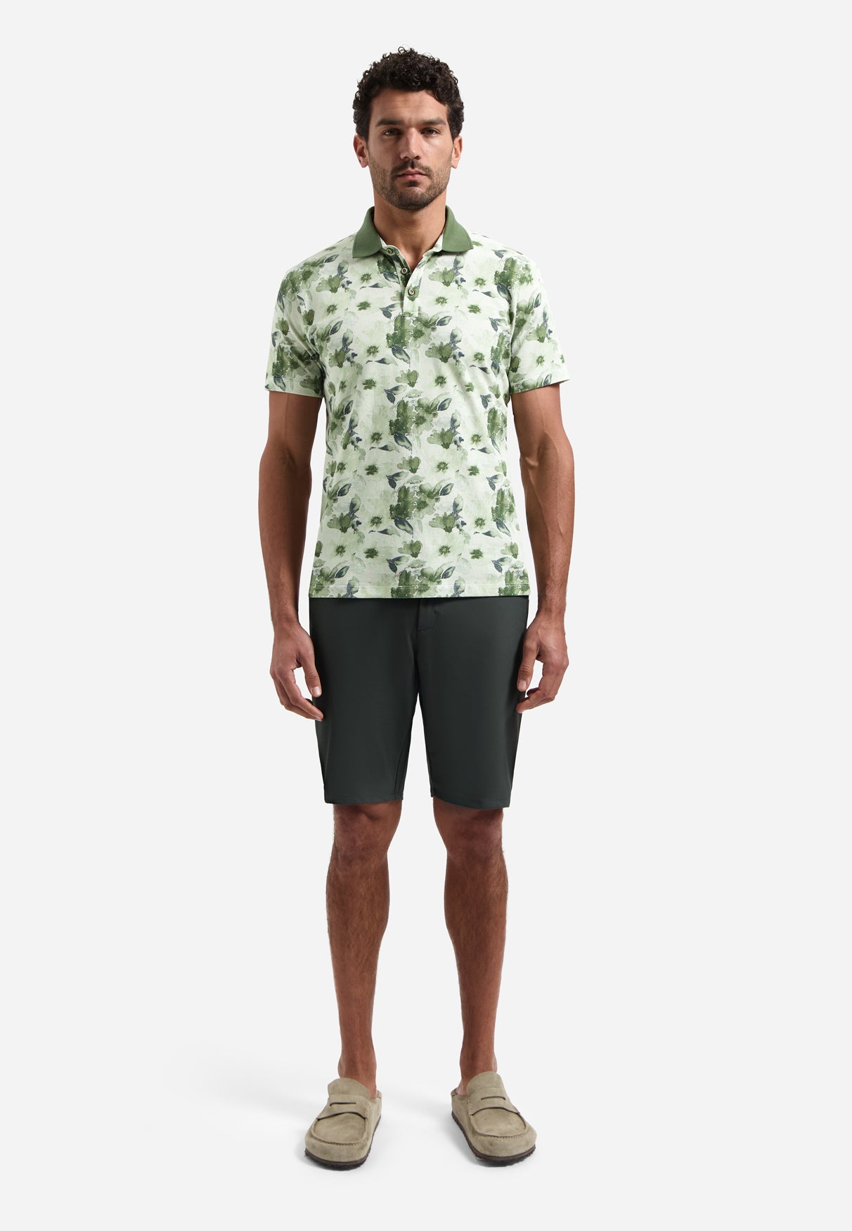 Polo shirt with all-over print | Green