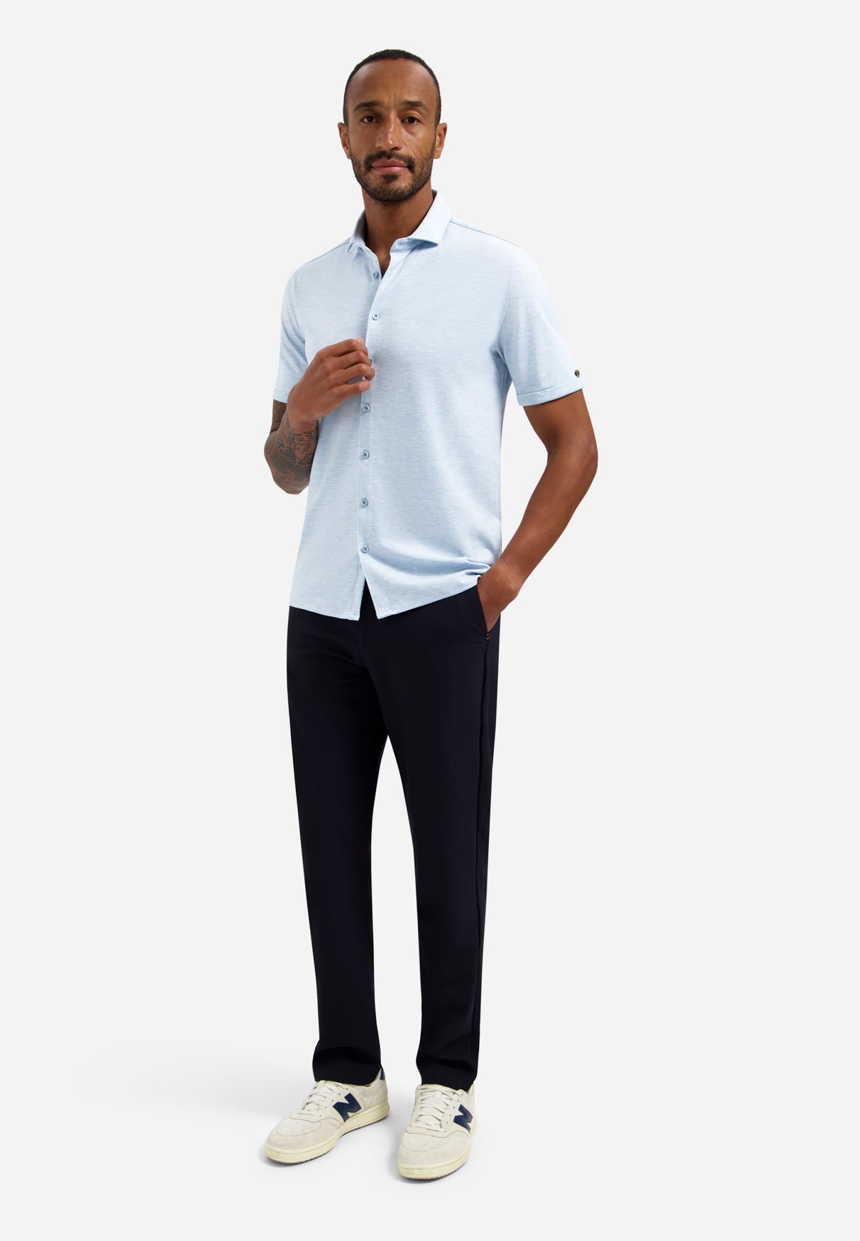 Polo shirt with buttons | Blue