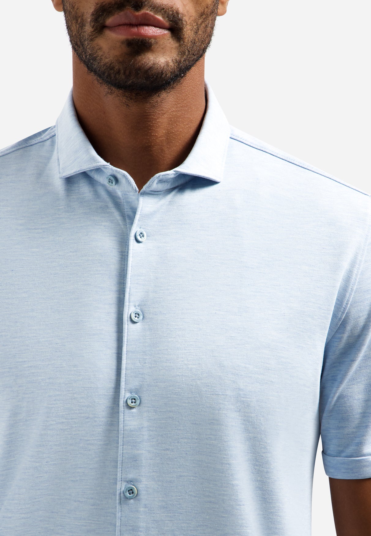 Polo shirt with buttons | Blue