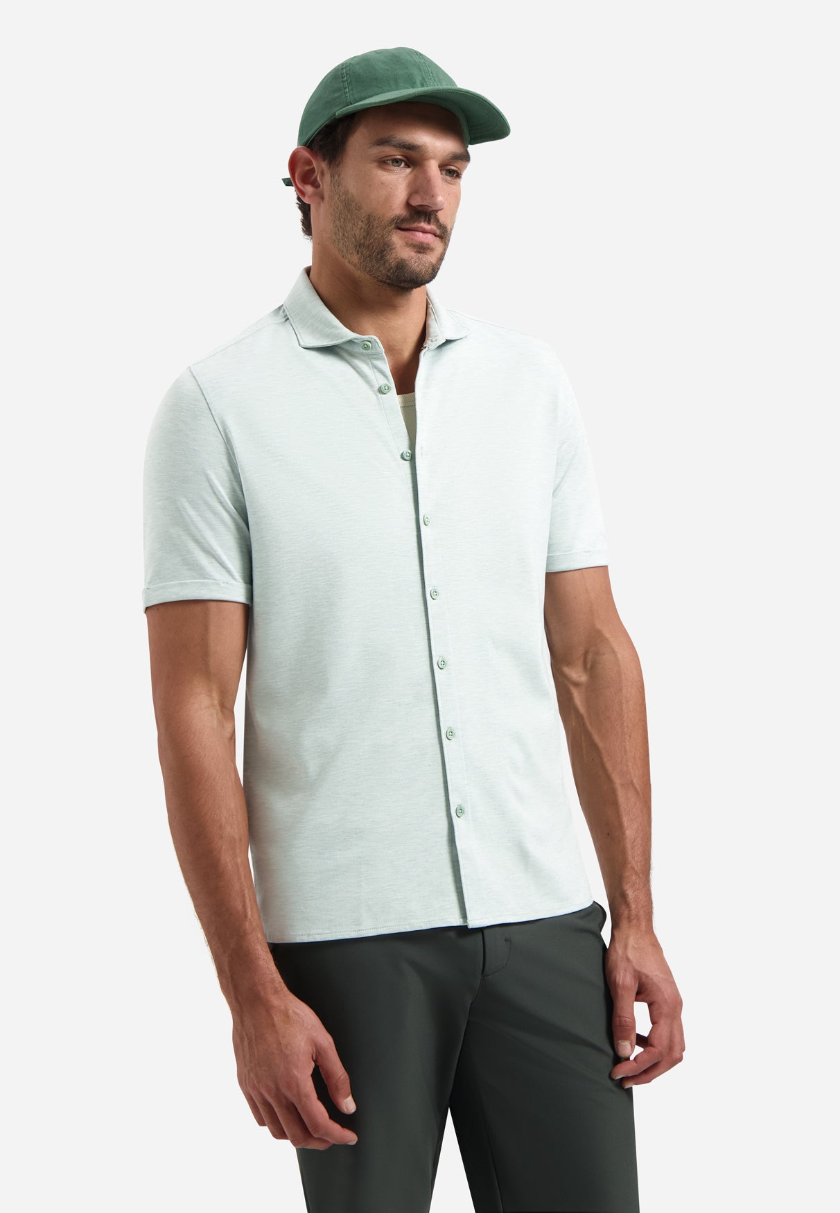 Polo shirt with buttons | Seagreen