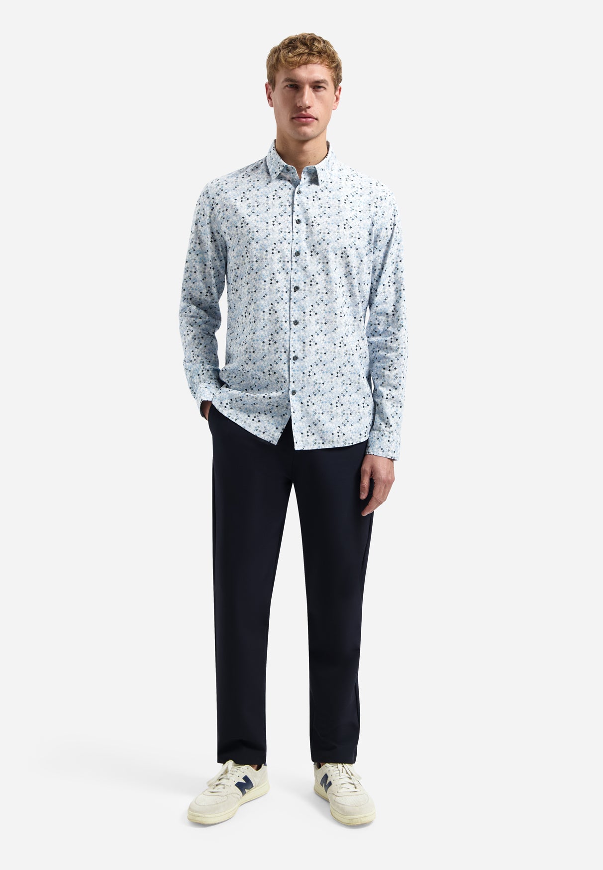 Shirt with microprint | Blue