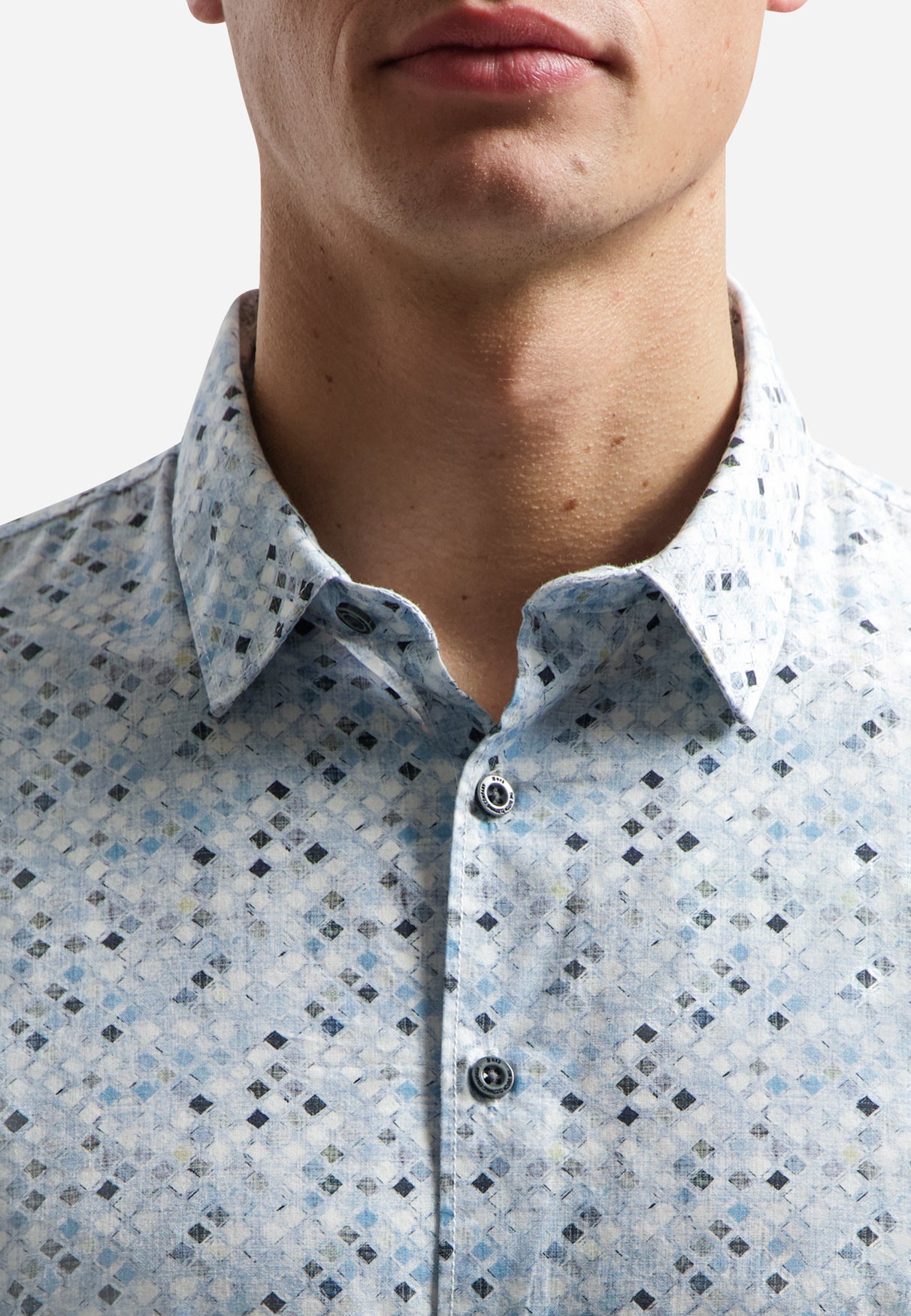Shirt with microprint | Blue