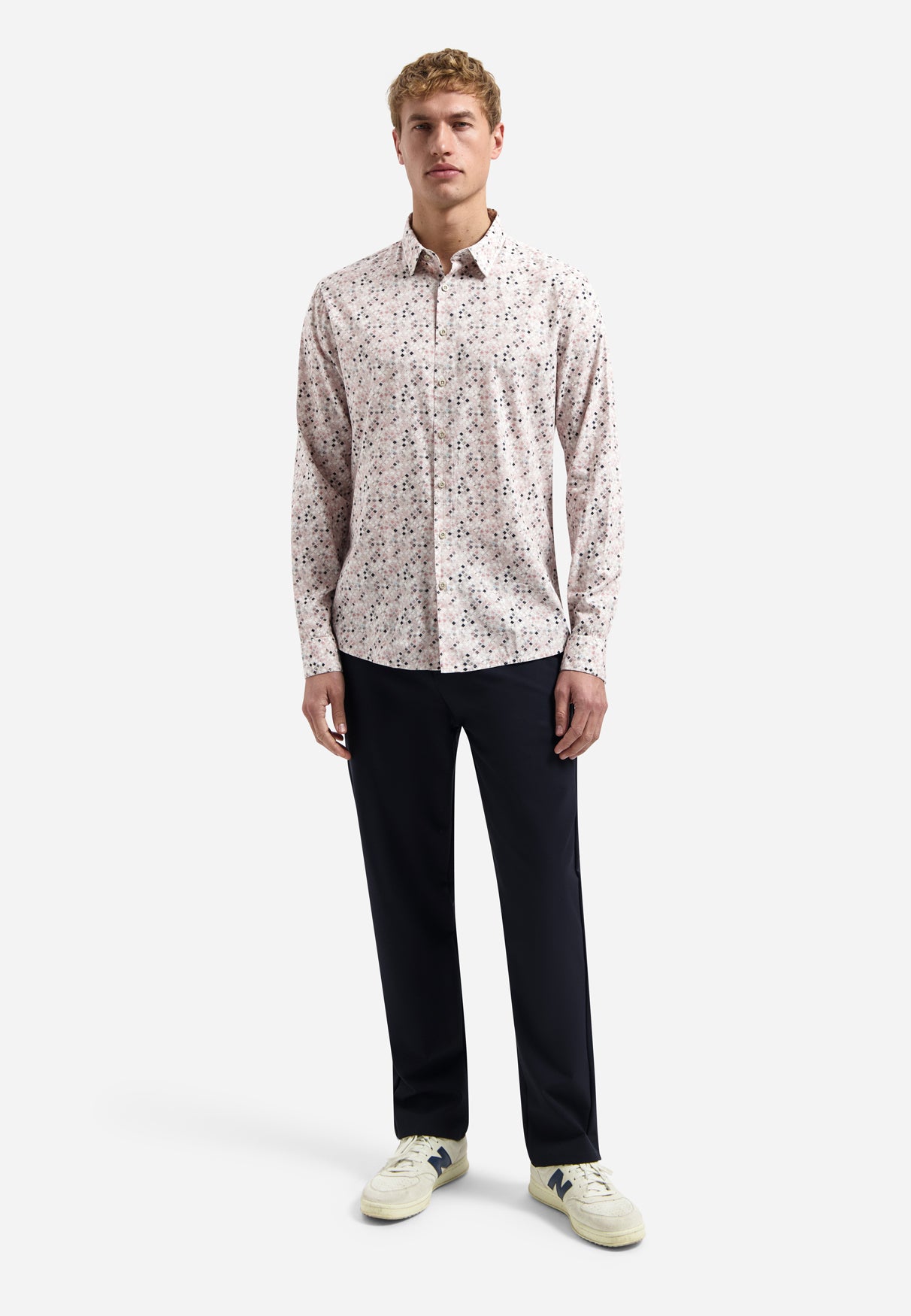 Shirt with microprint | Light Mauve