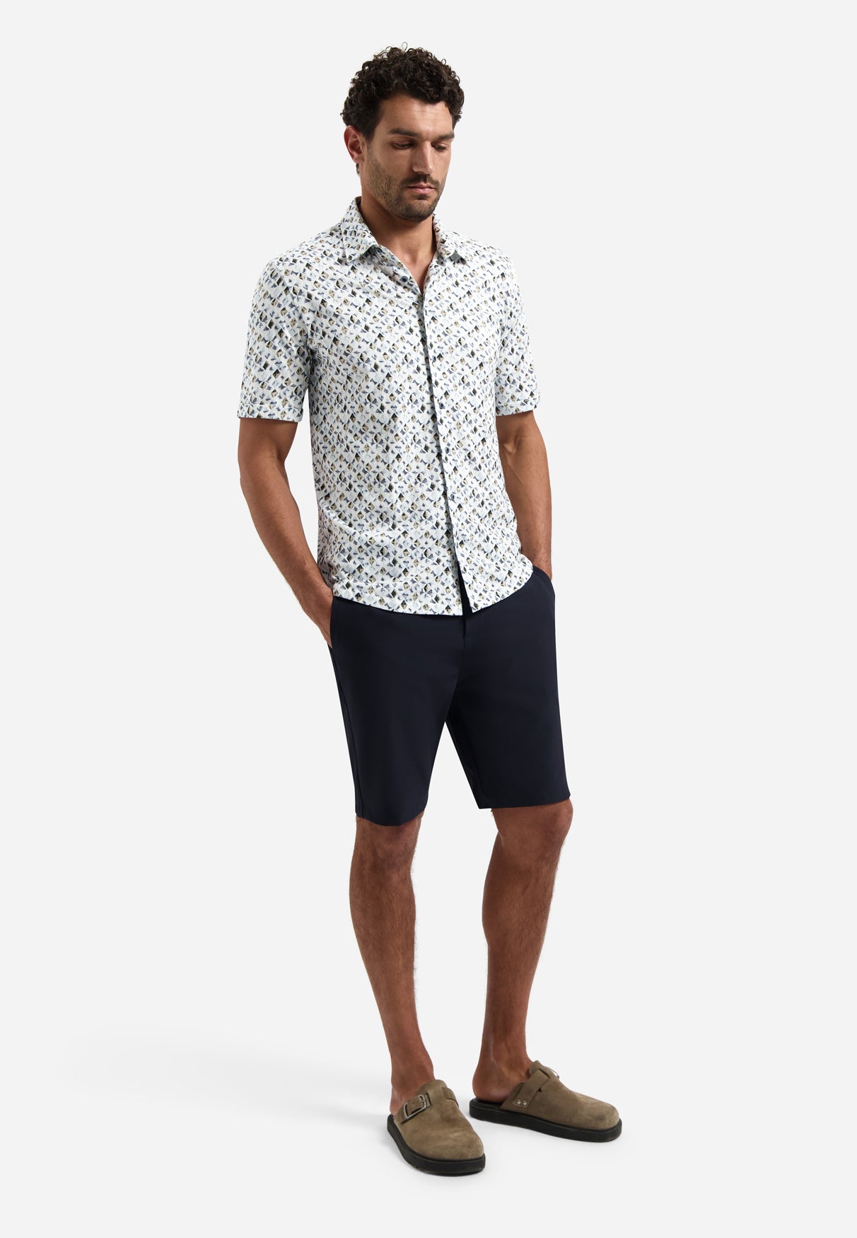 Printed shirt with short sleeves | Blue