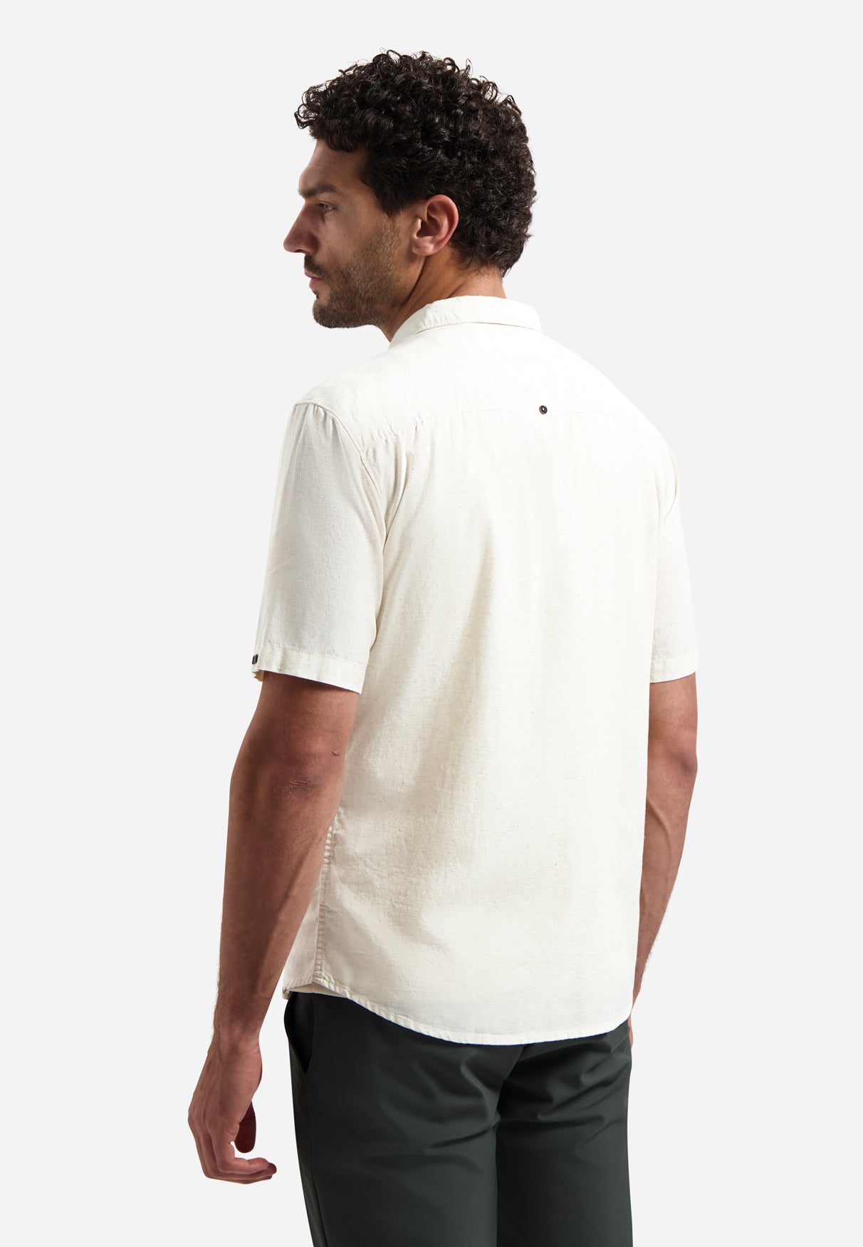 Embroidered short-sleeved shirt | Green