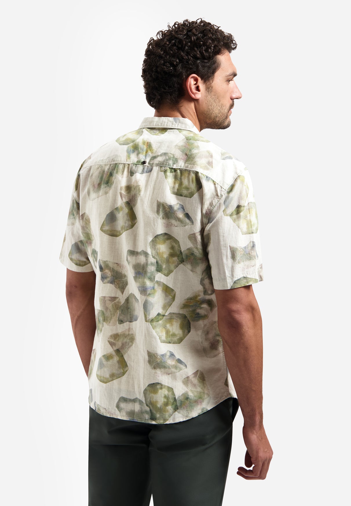 Printed short-sleeved shirt | Green