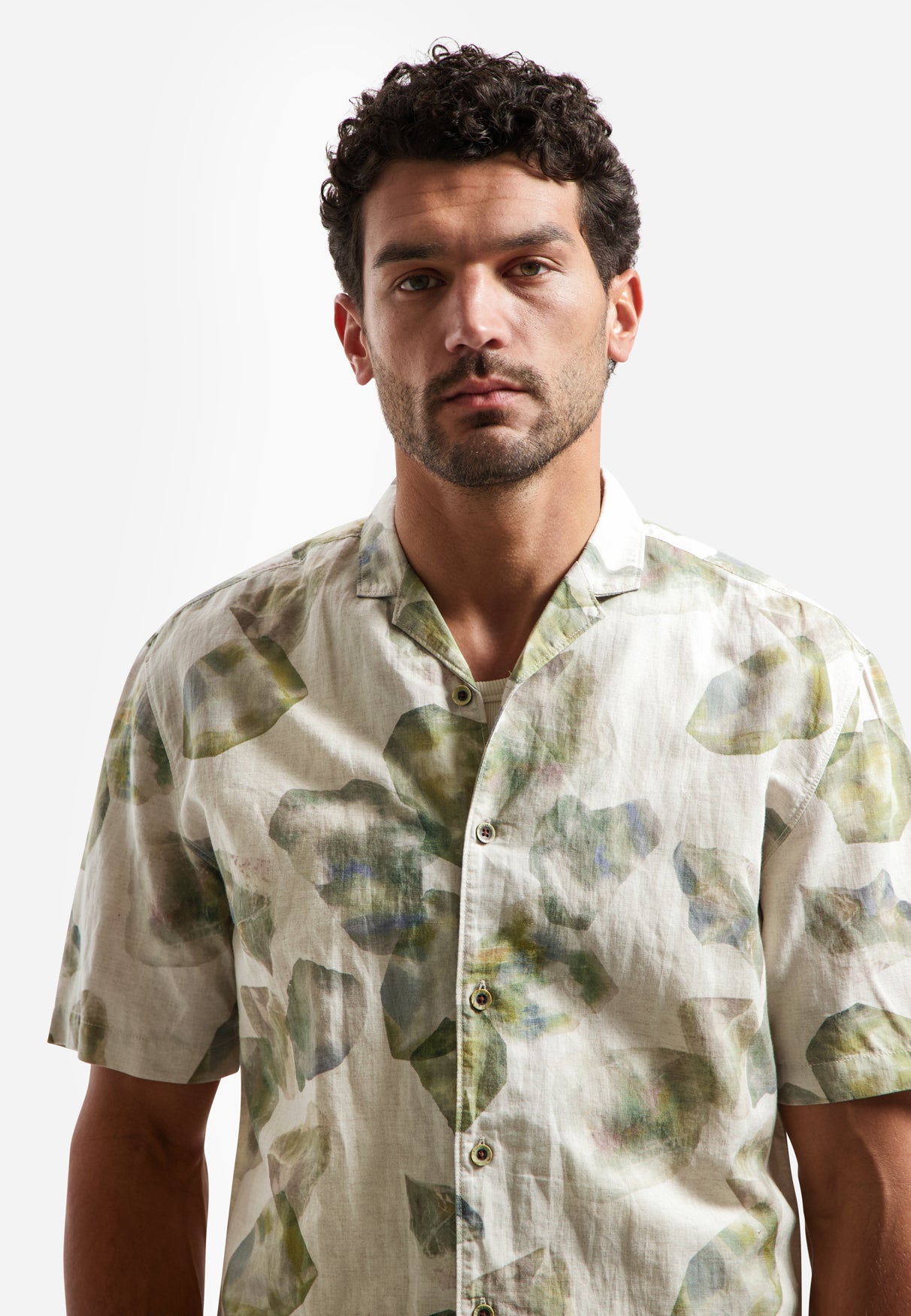 Printed short-sleeved shirt | Green