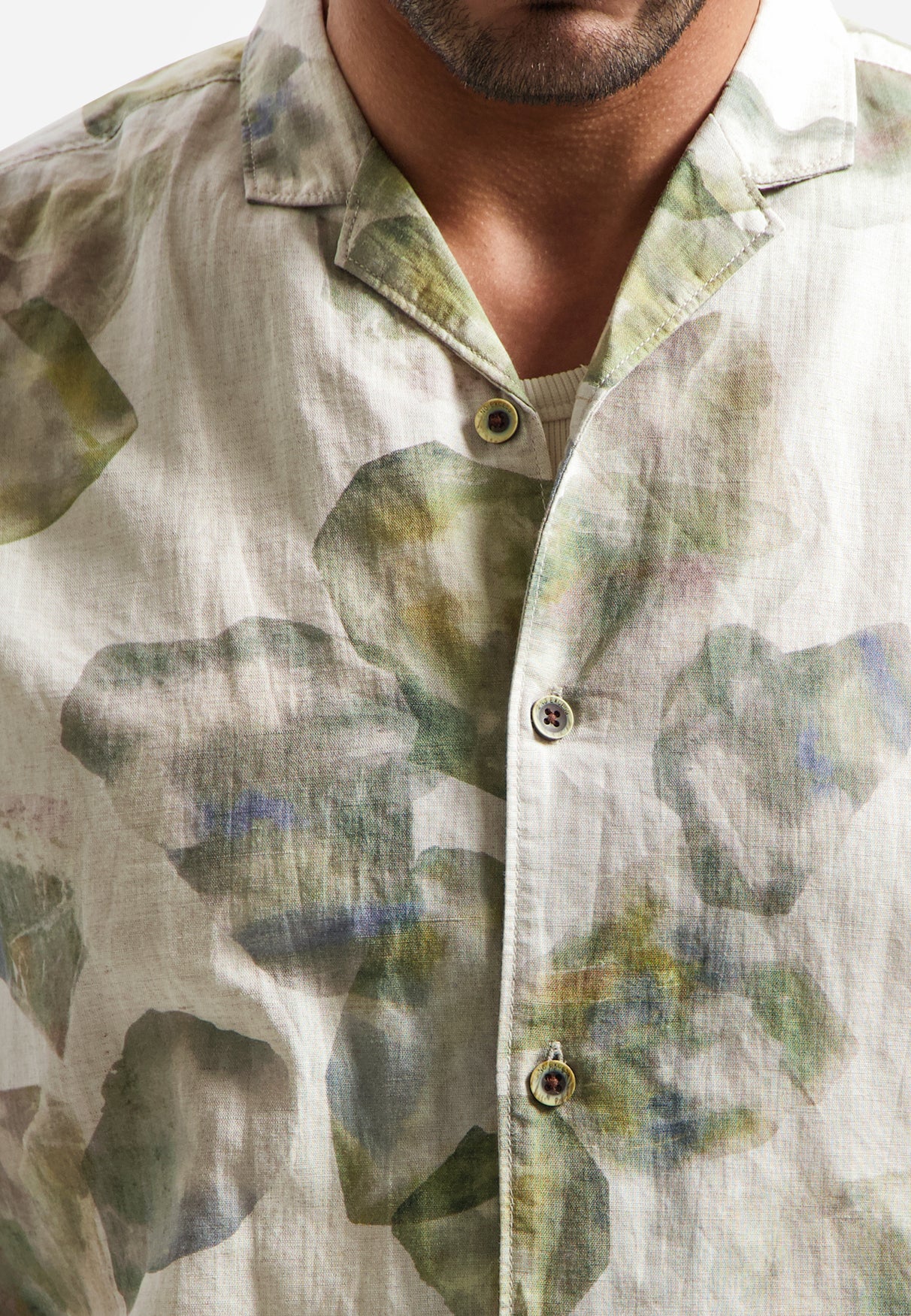 Printed short-sleeved shirt | Green