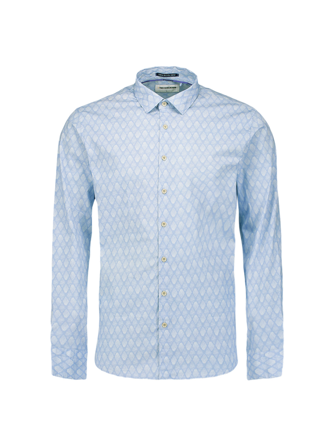 Stretch shirt with all-over print | Blue