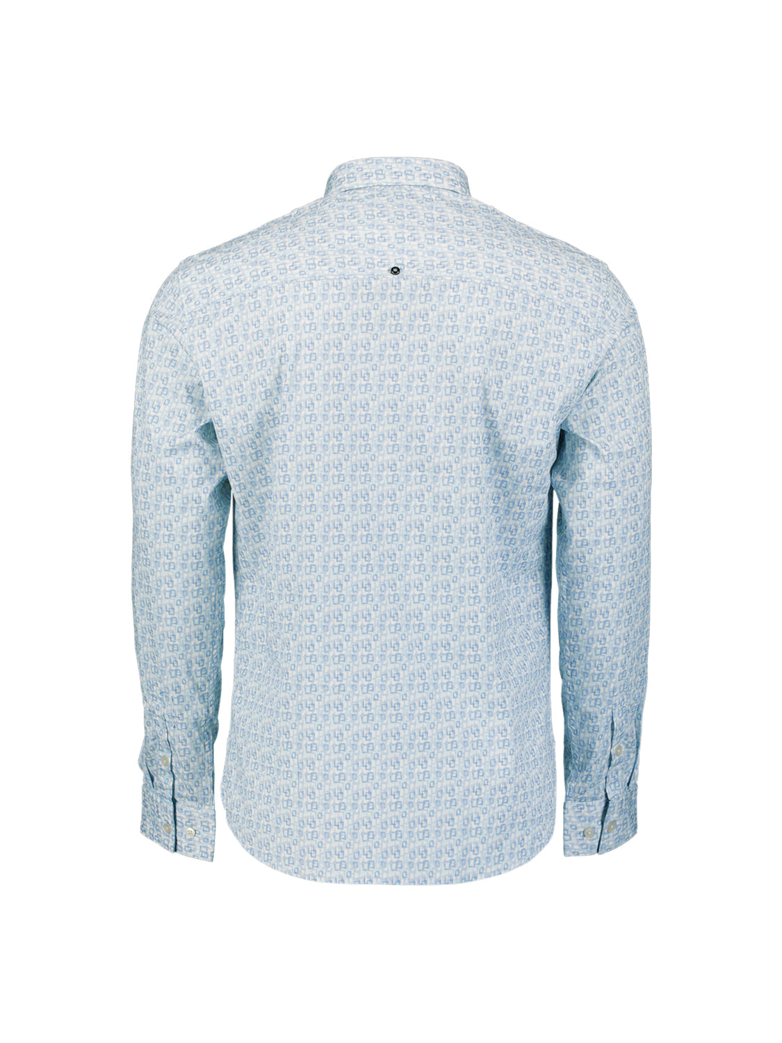 Stretch shirt with all-over print. | Blue