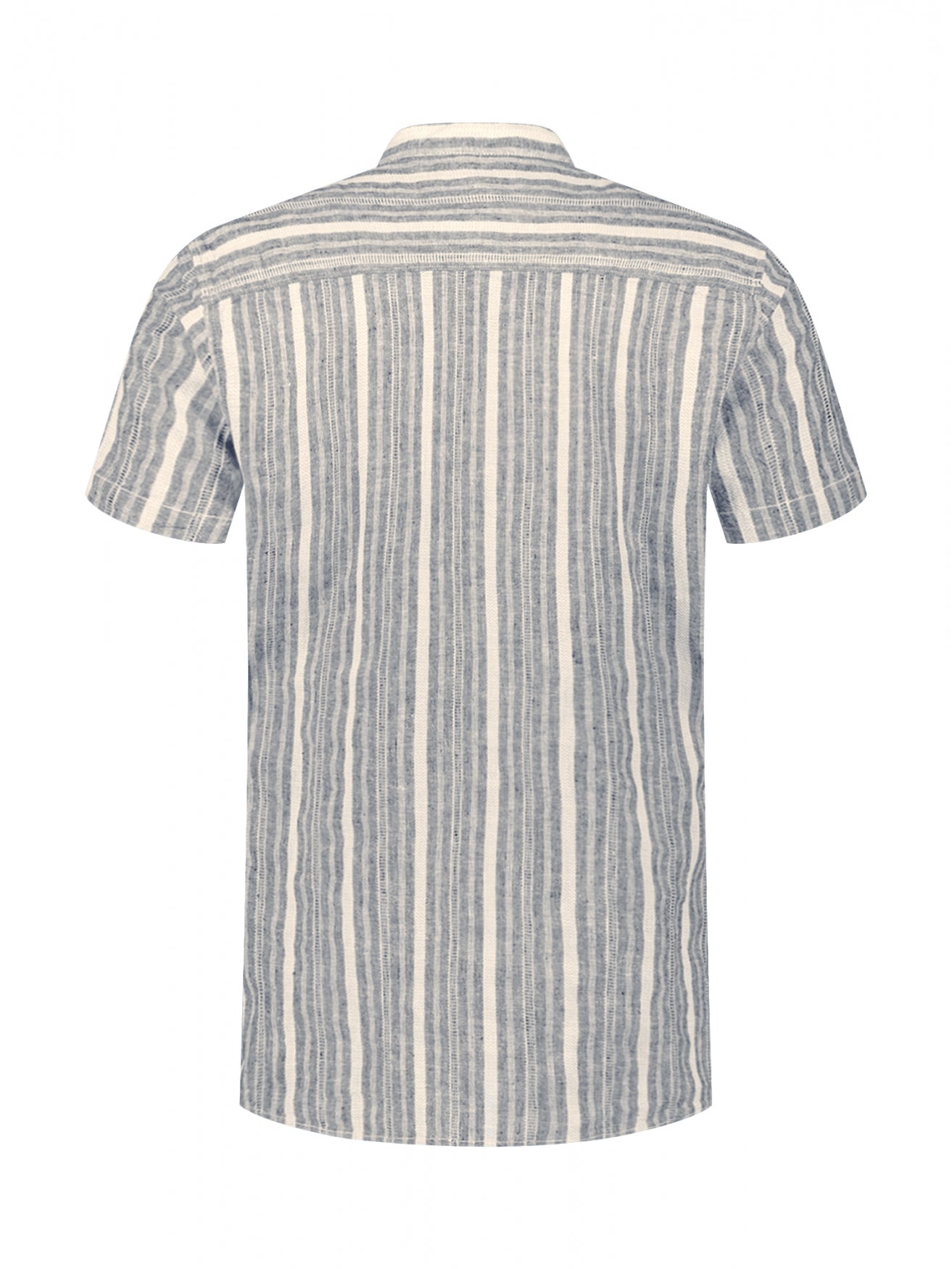 Short-sleeved striped shirt | Blue