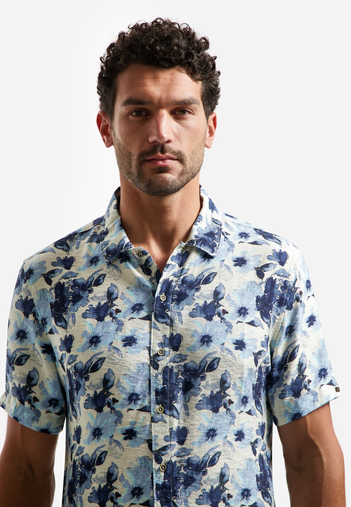 Short-sleeved printed shirt | Blue