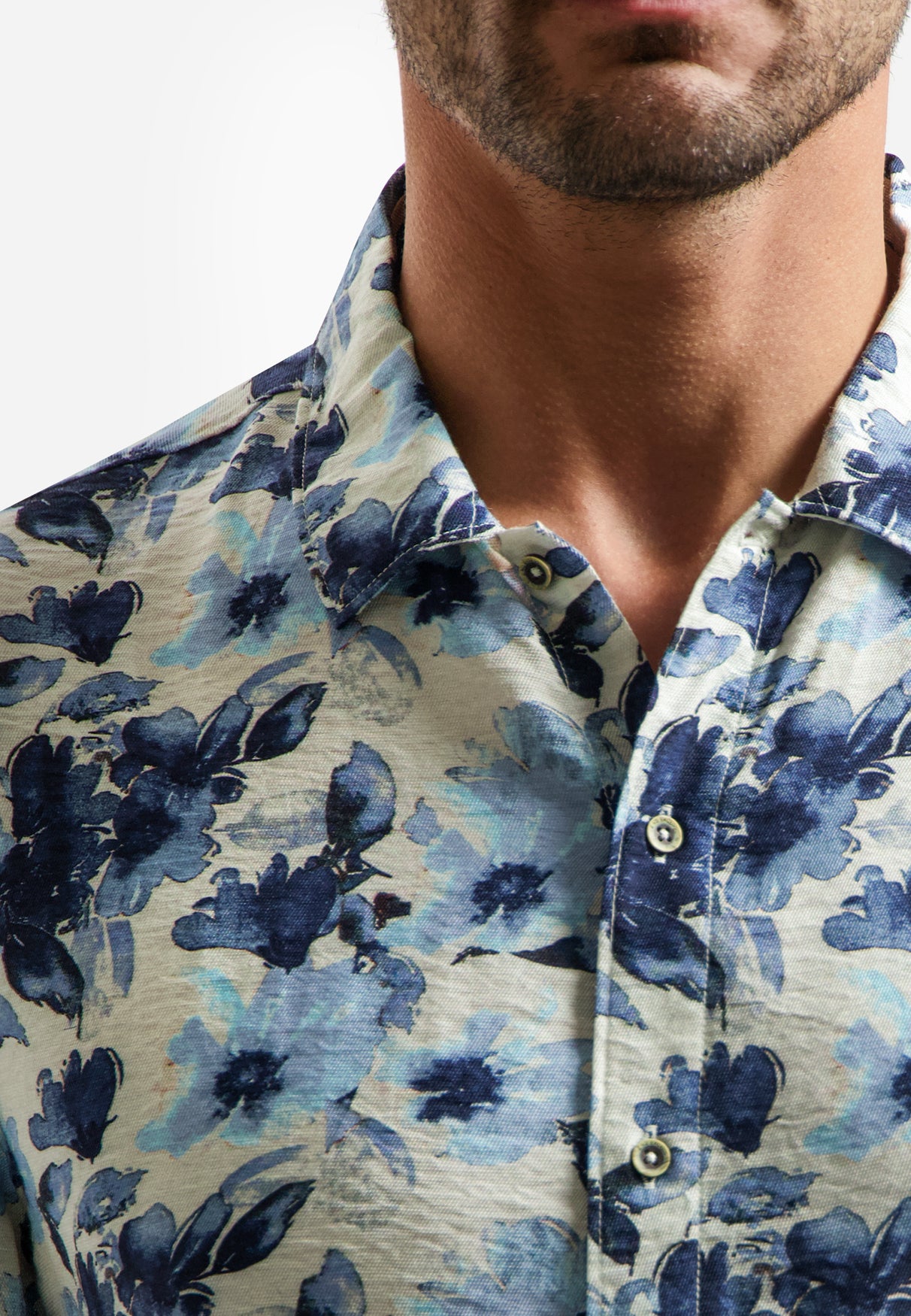 Short-sleeved printed shirt | Blue