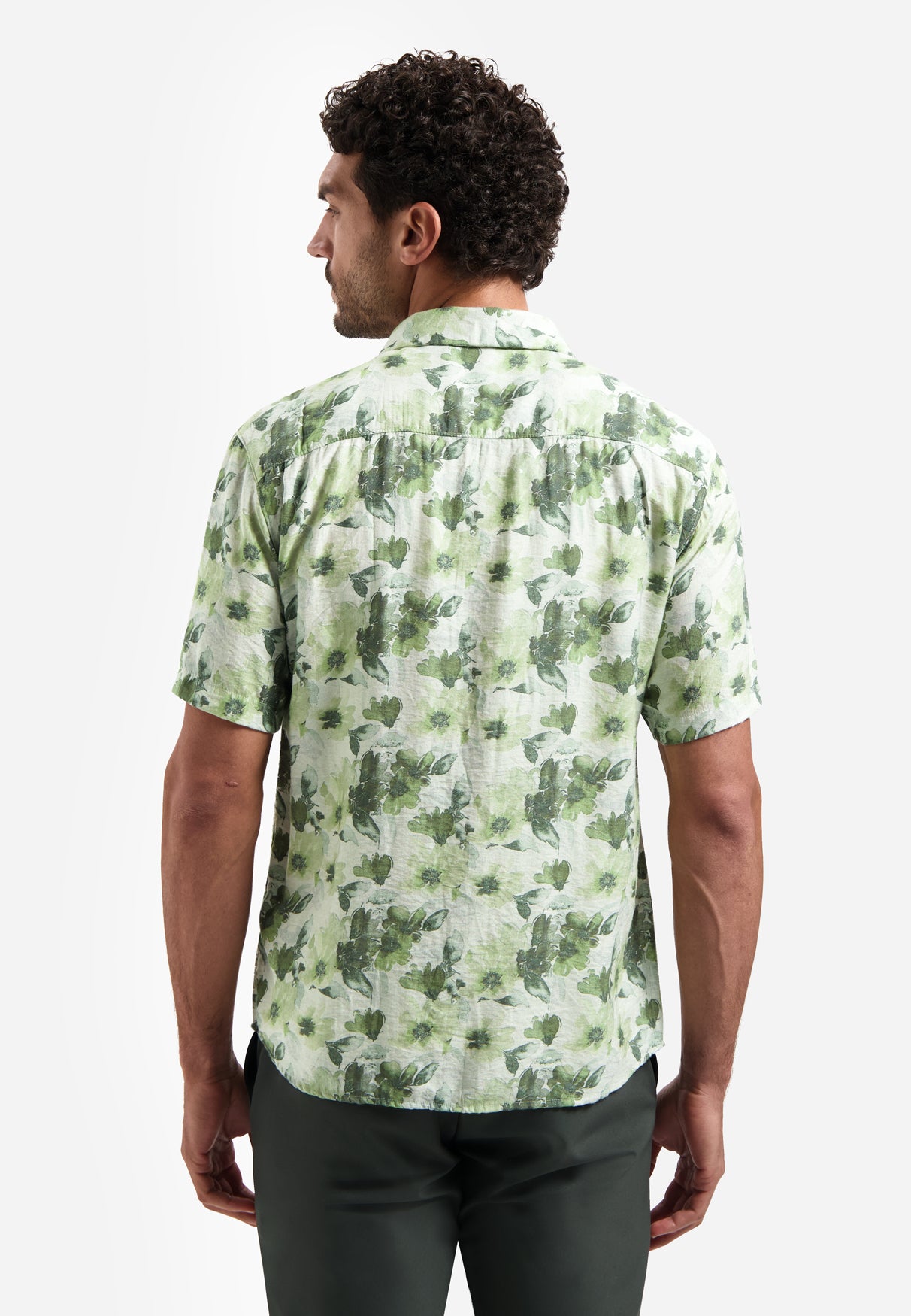 Short-sleeved printed shirt | Green