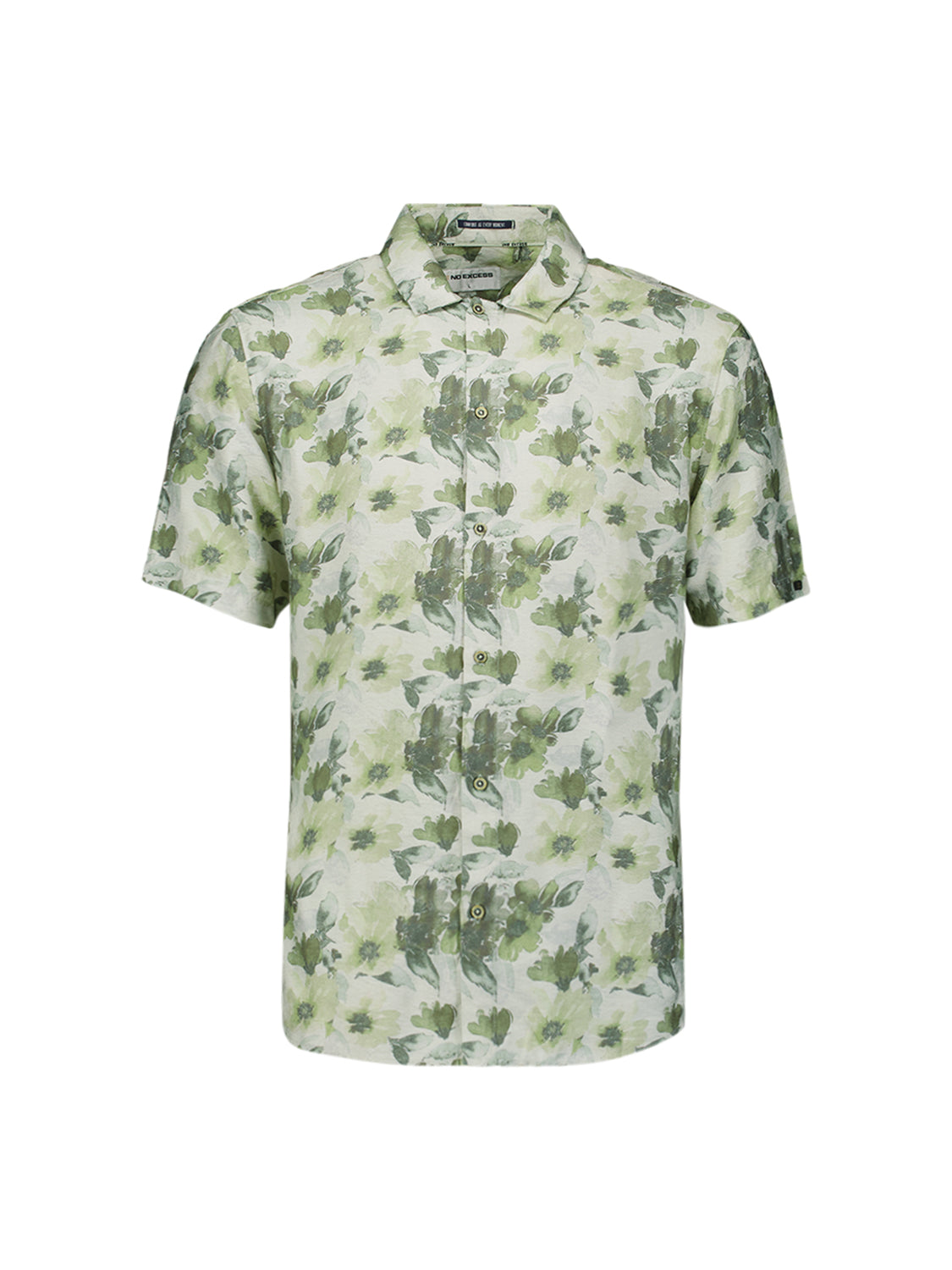 Short-sleeved printed shirt | Green