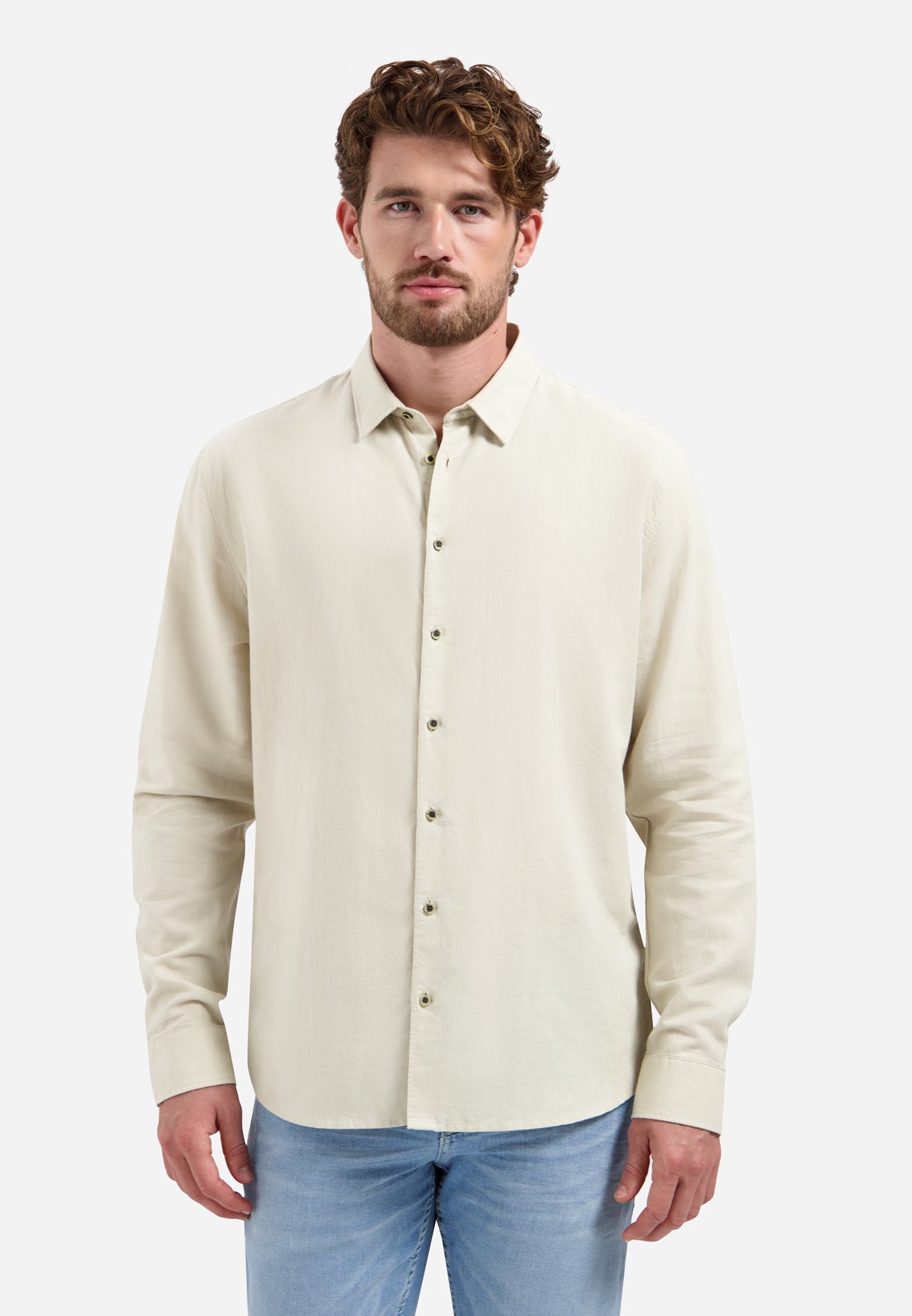 Linen blend shirt | Desert