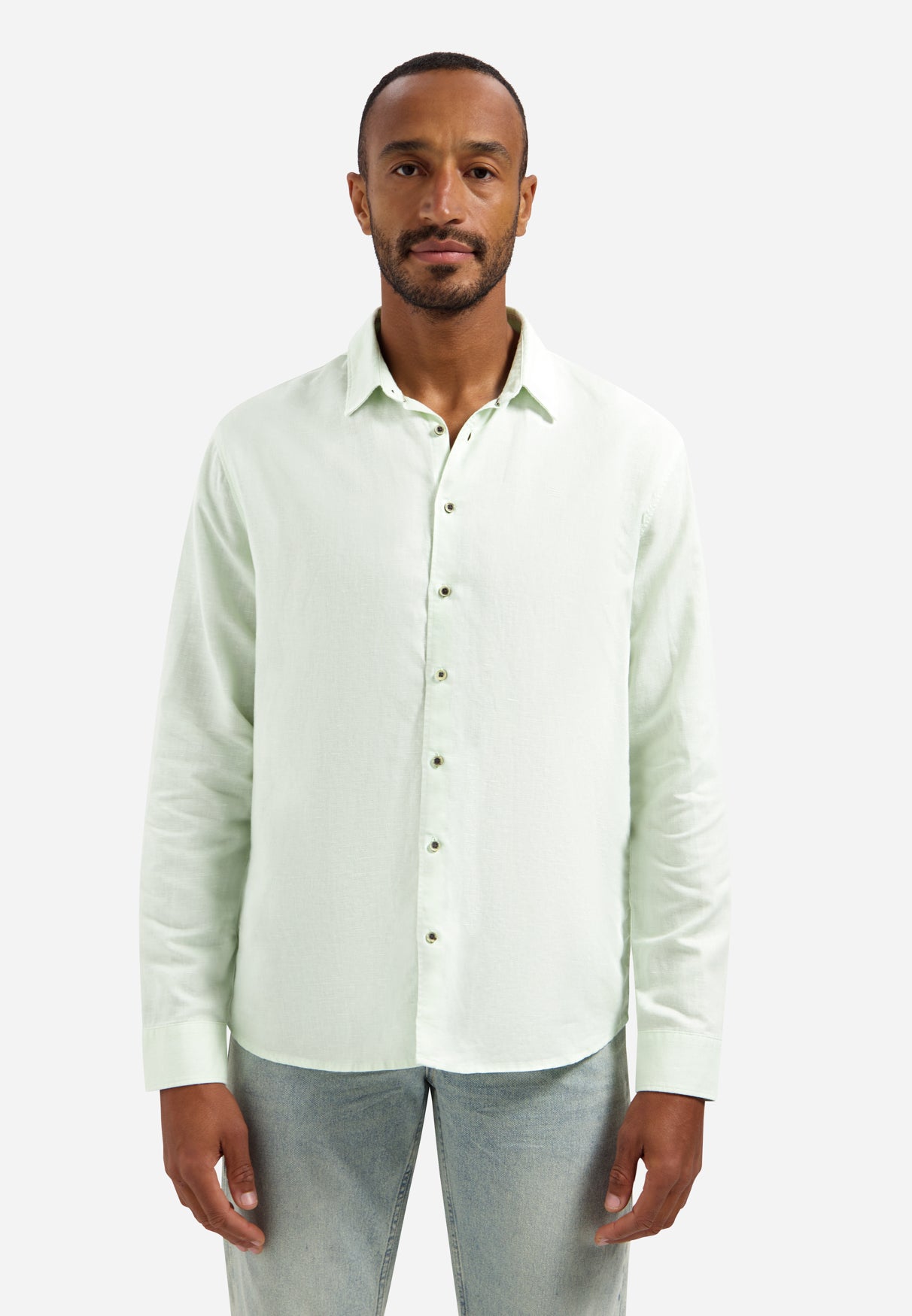 Linen blend shirt | Seagreen