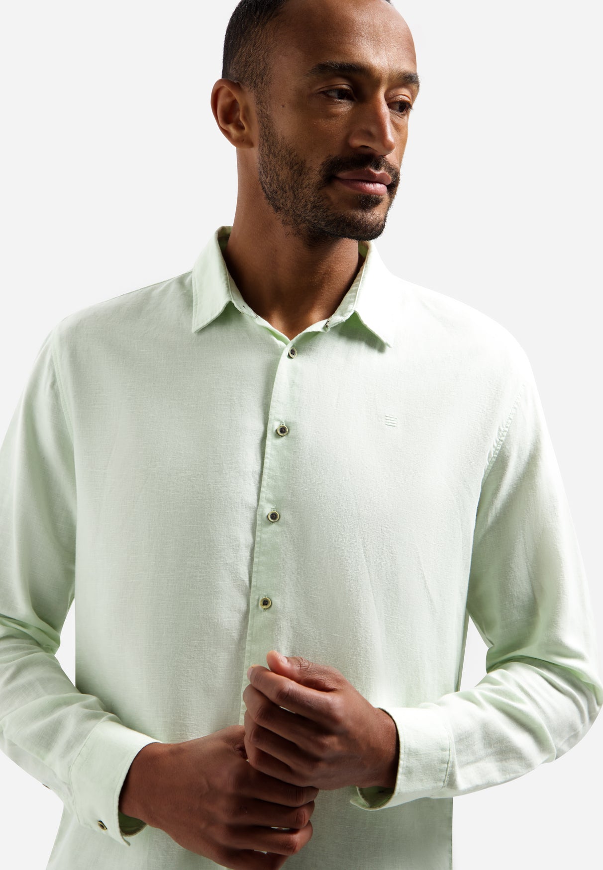 Linen blend shirt | Seagreen