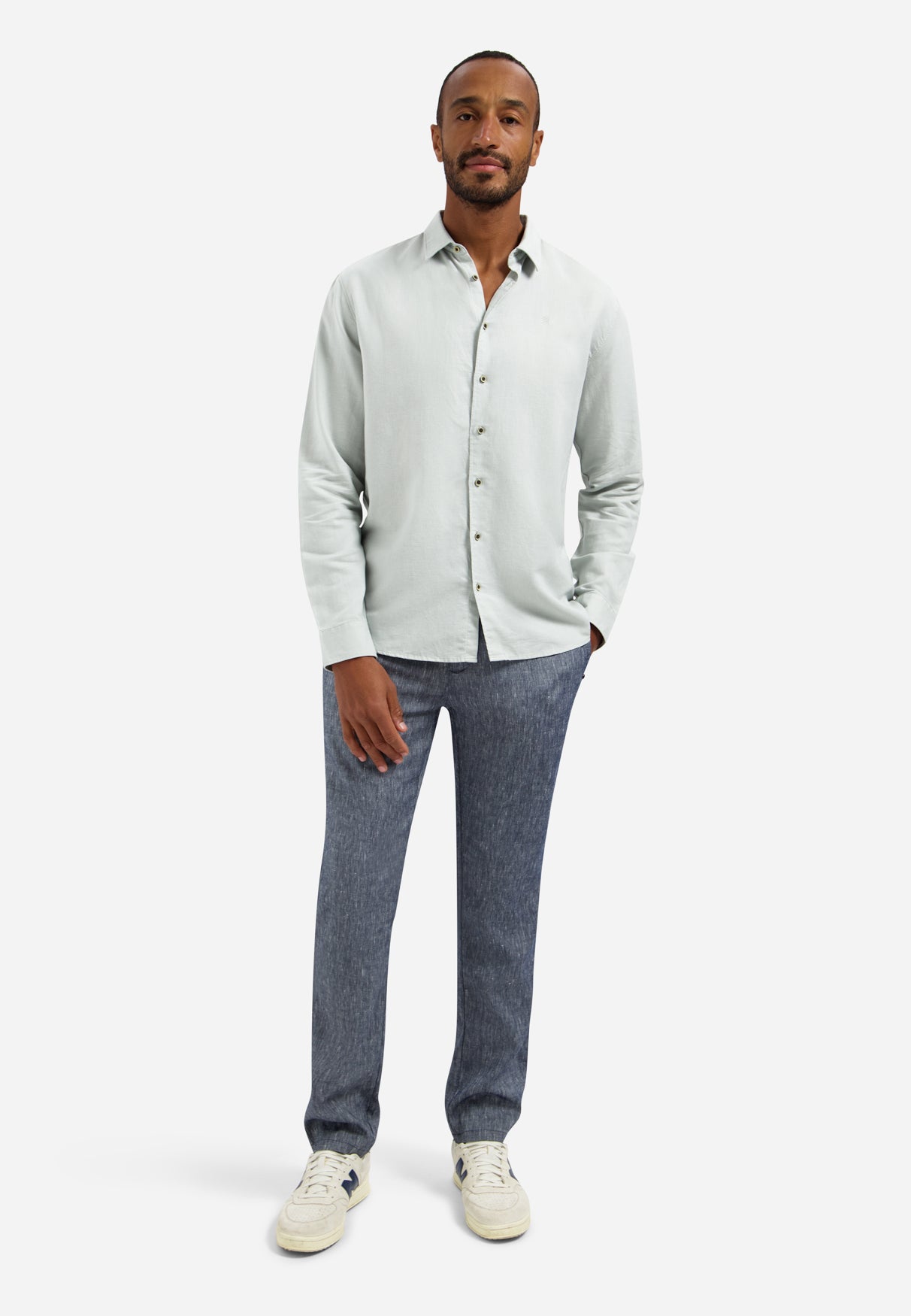 Linen blend shirt | Dusty Green