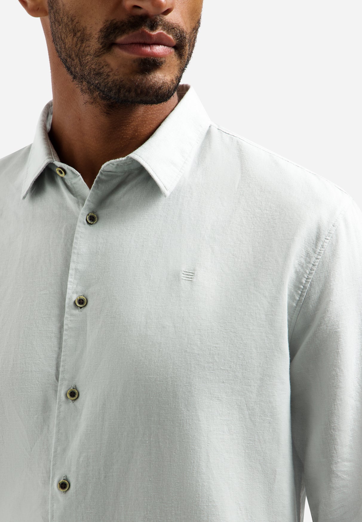 Linen blend shirt | Dusty Green