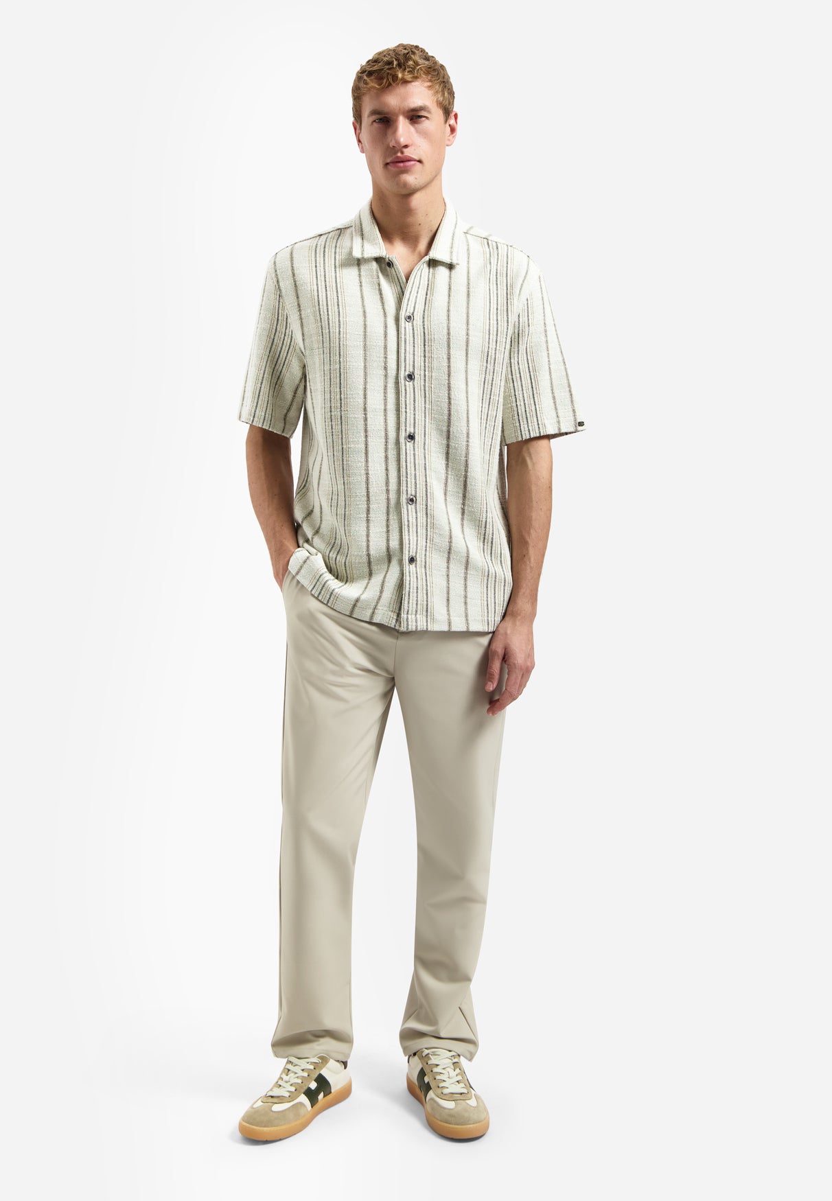 Jacquard shirt with stripes | Desert