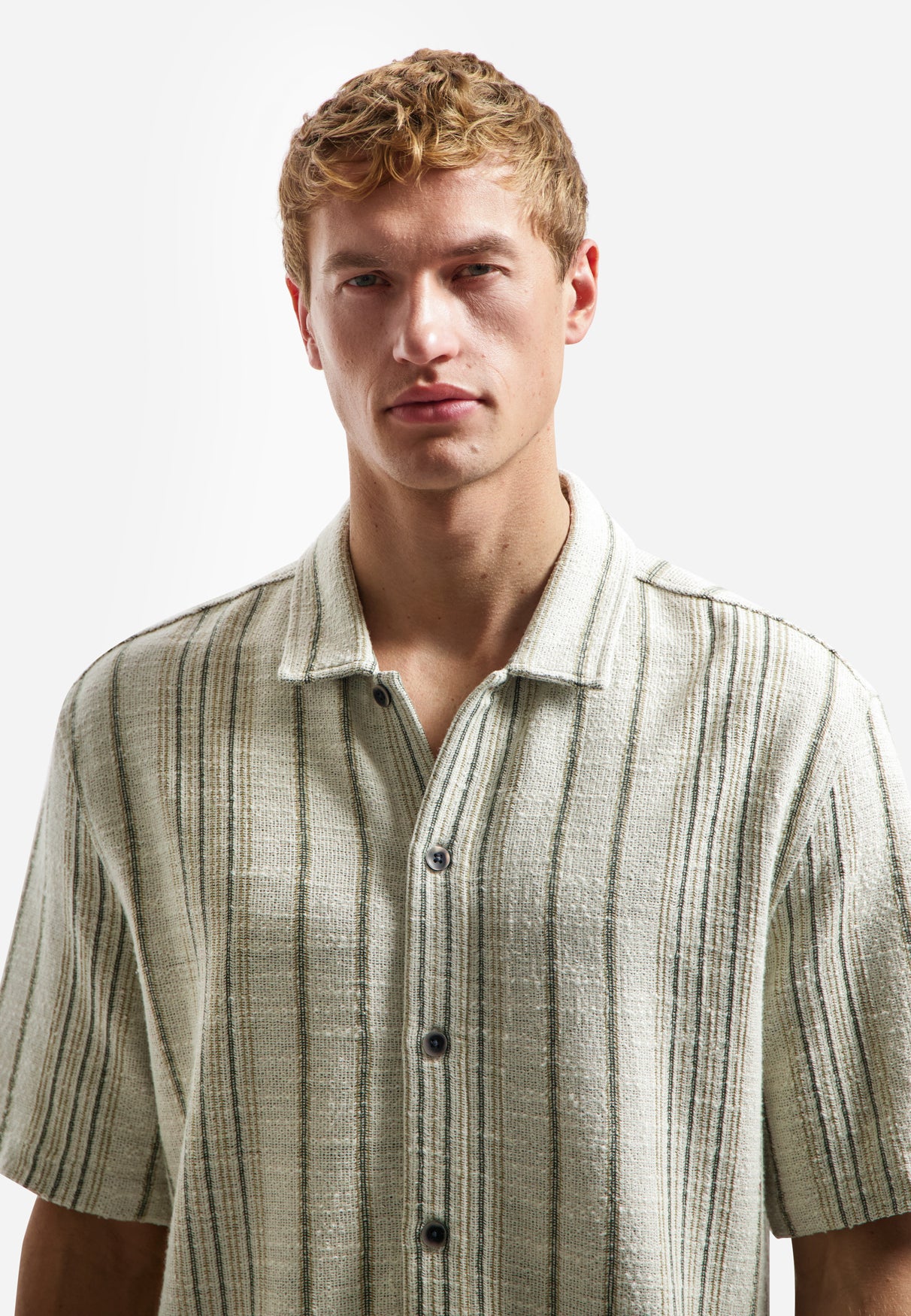 Jacquard shirt with stripes | Desert