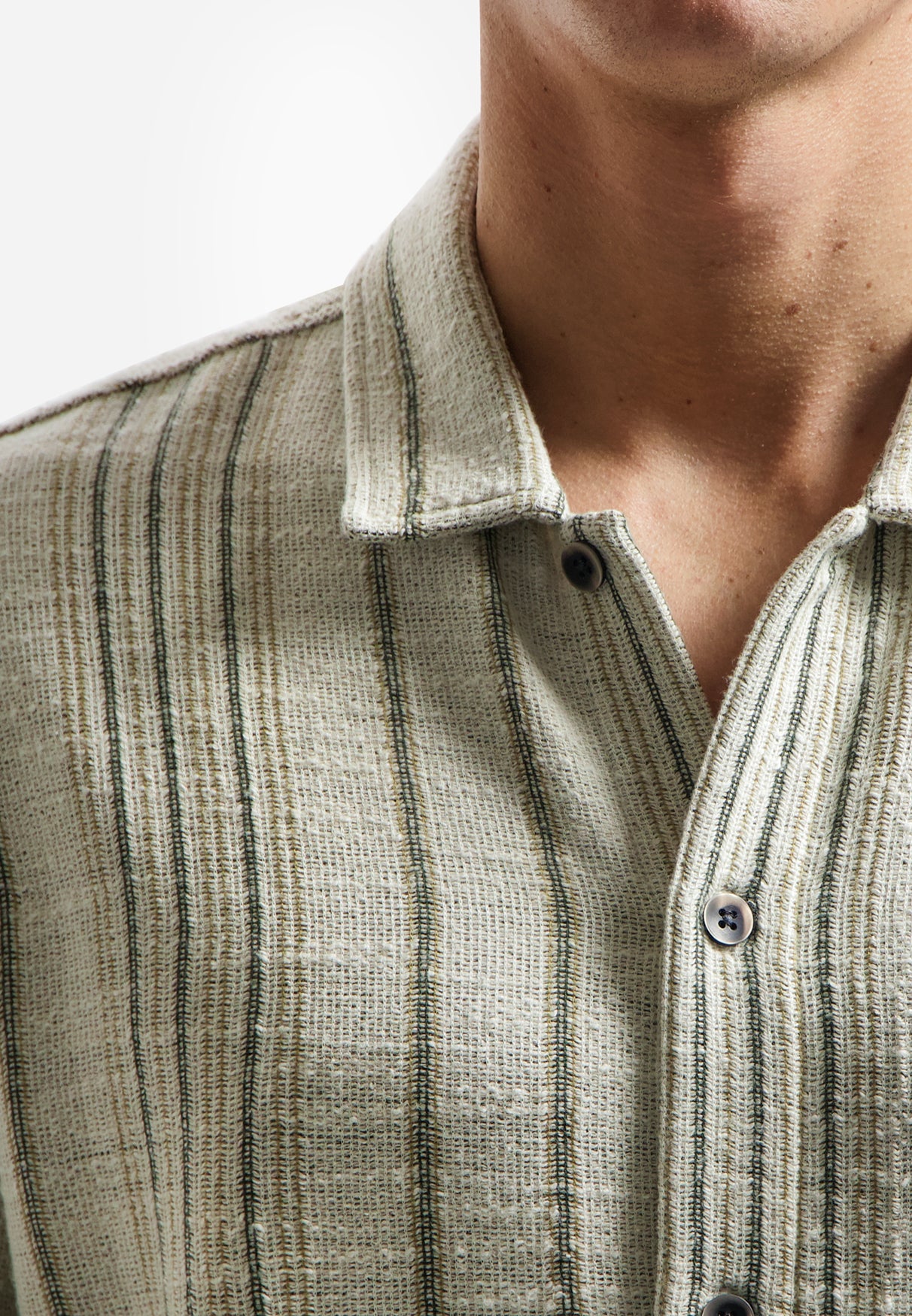 Jacquard shirt with stripes | Desert