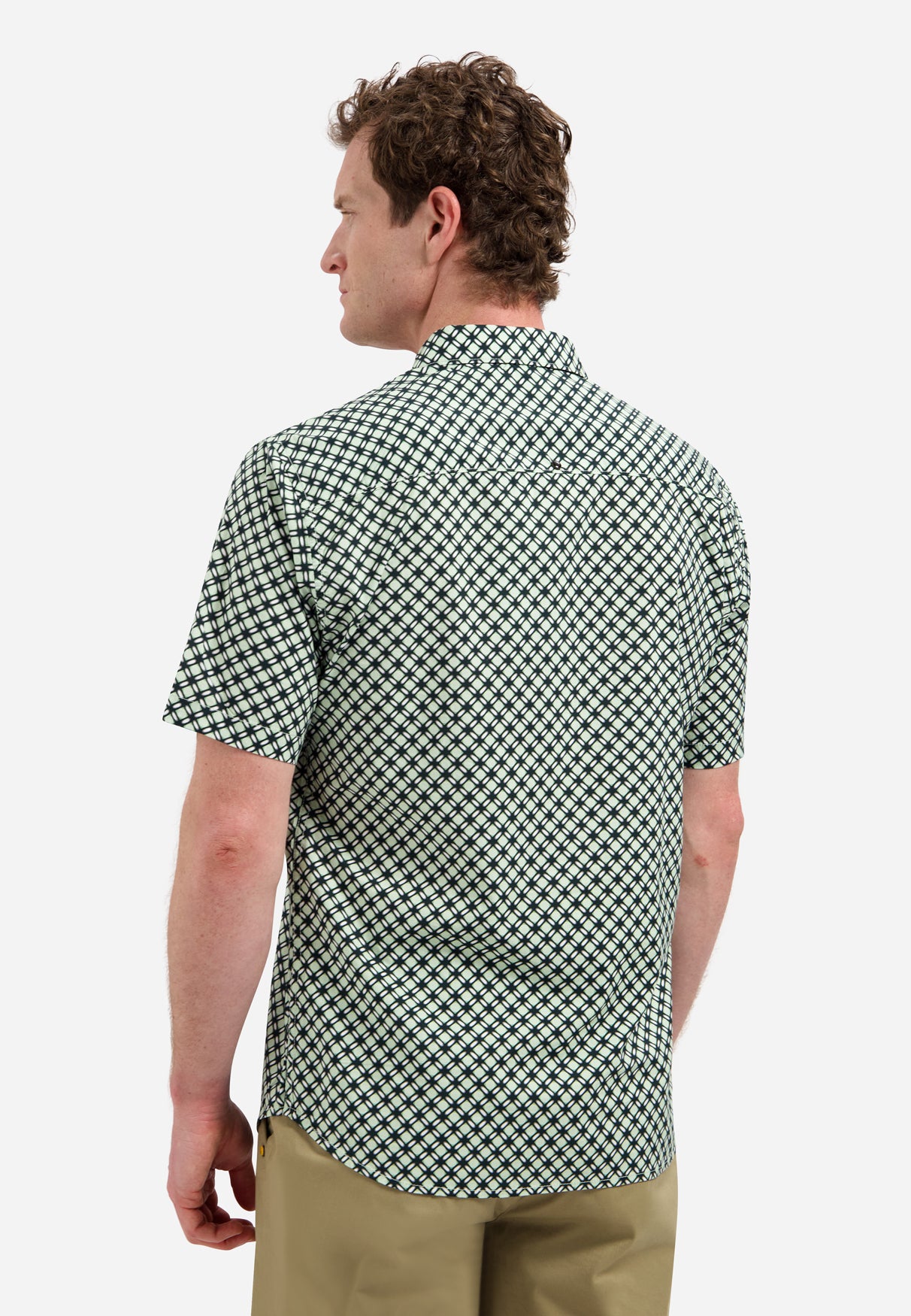 Stretch shirt with an all-over print | Green