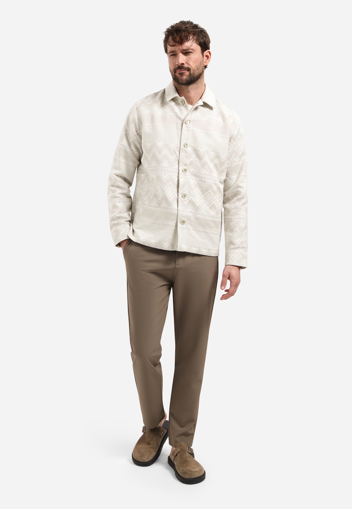 Jacquard overshirt. | Taupe
