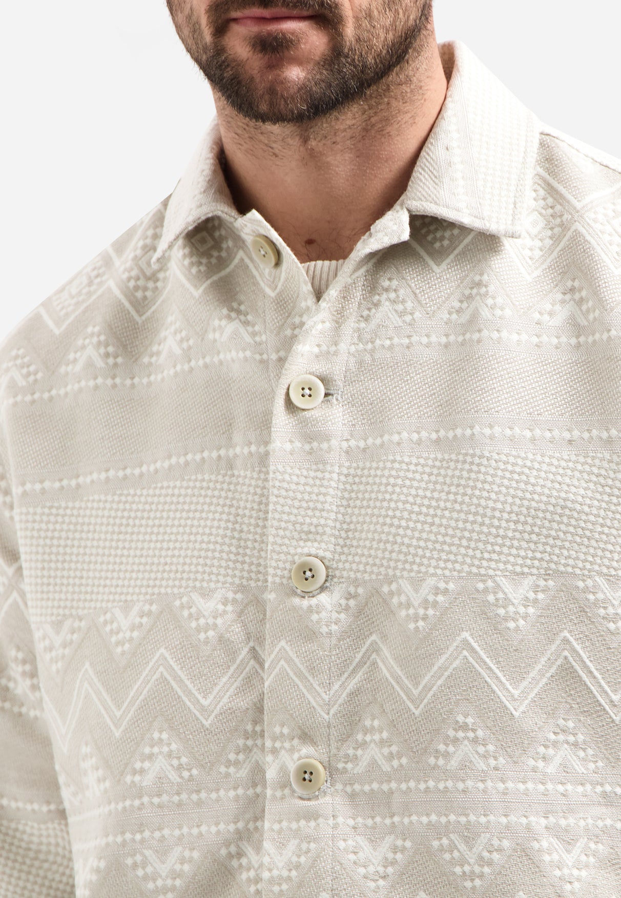 Jacquard overshirt. | Taupe
