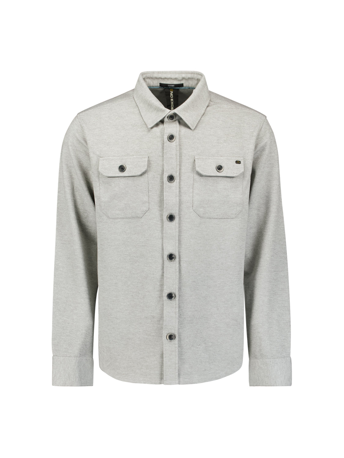 Jersey twill overshirt. | Grey Melange