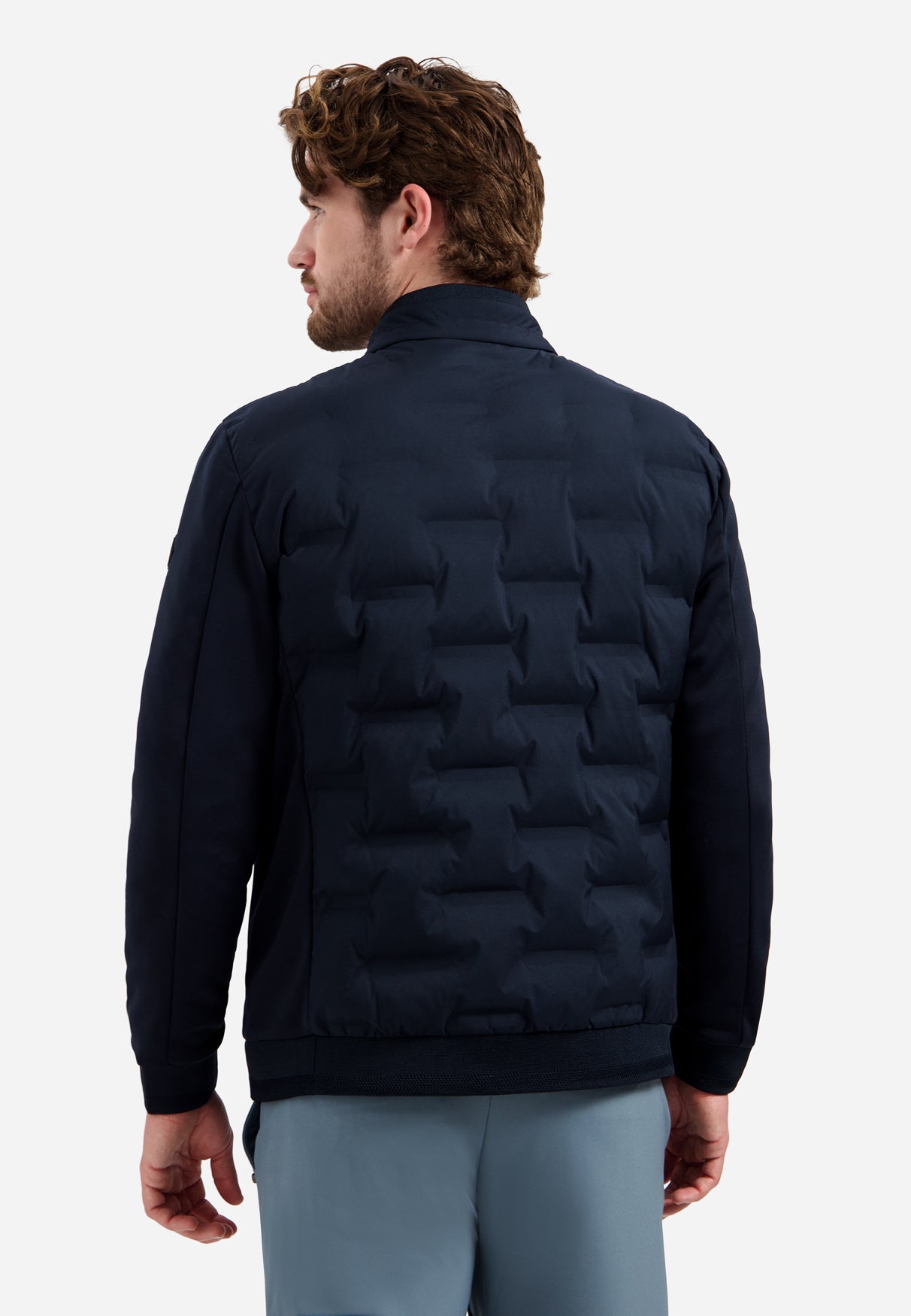 Short padded jacket with knit details | Night