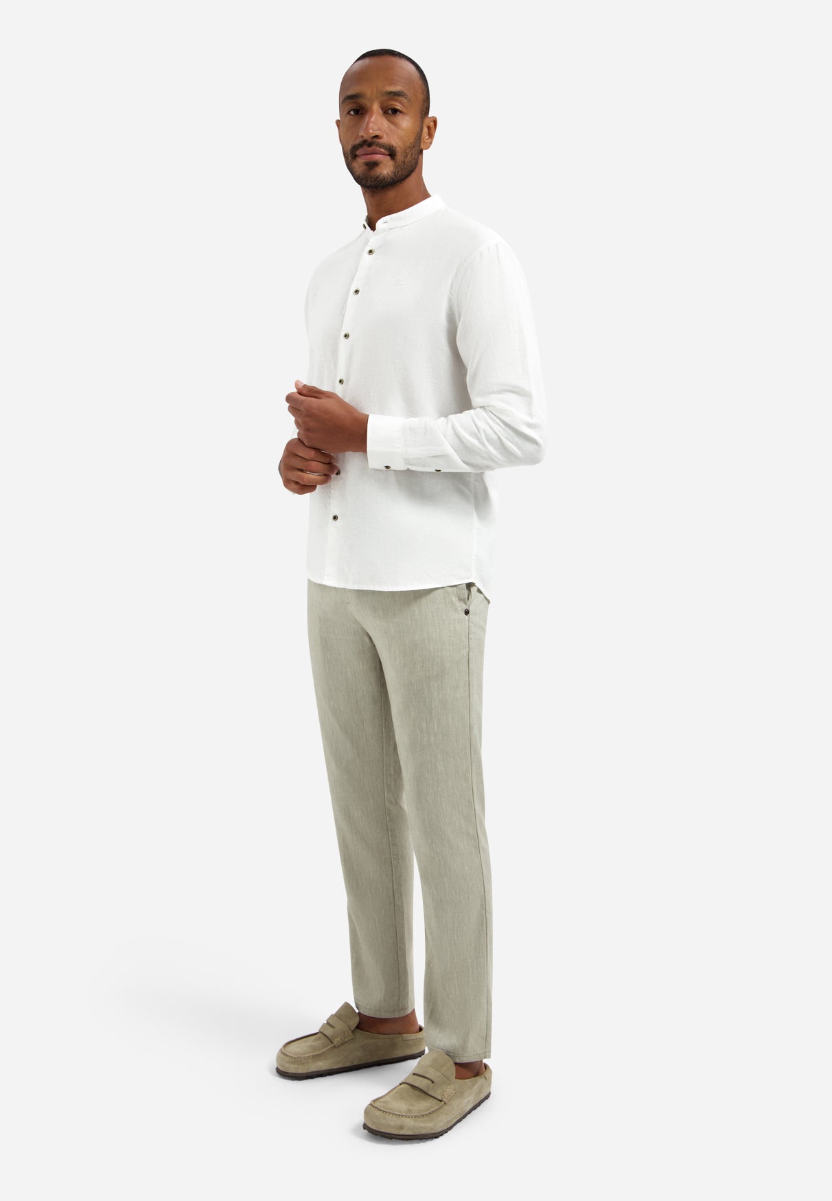 Linen-blend trousers | Taupe