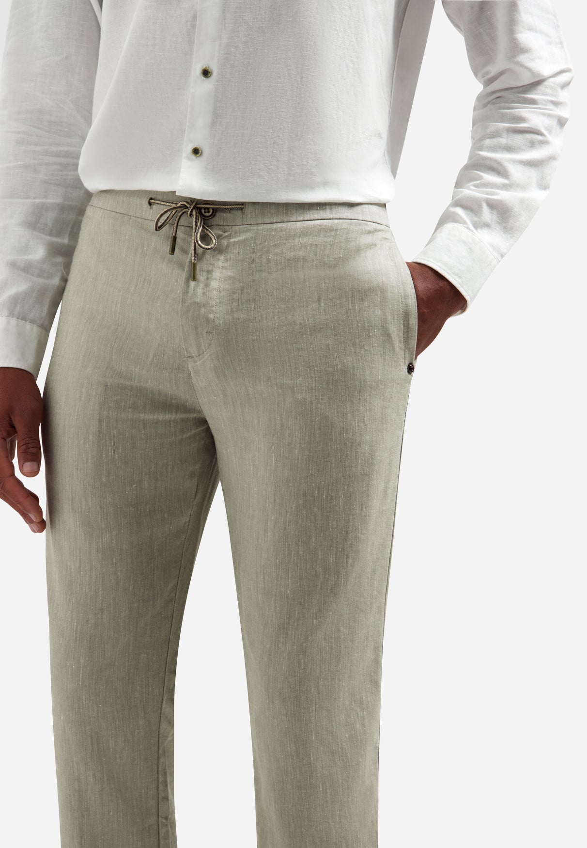Linen-blend trousers | Taupe