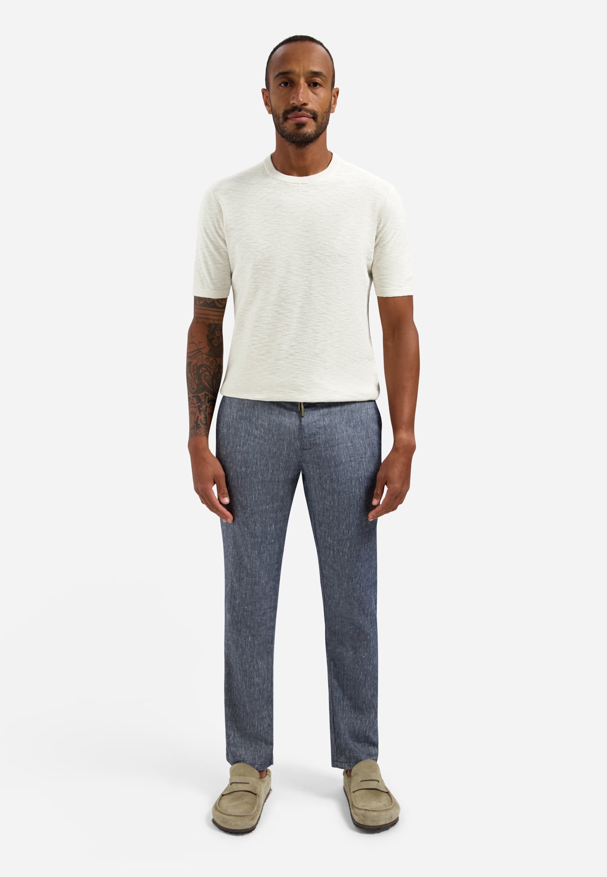 Linen-blend trousers | Night