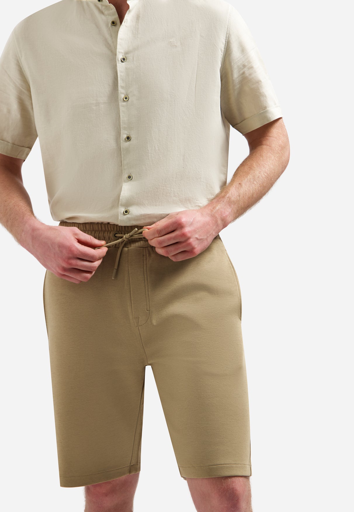 Interlock jersey shorts | Taupe