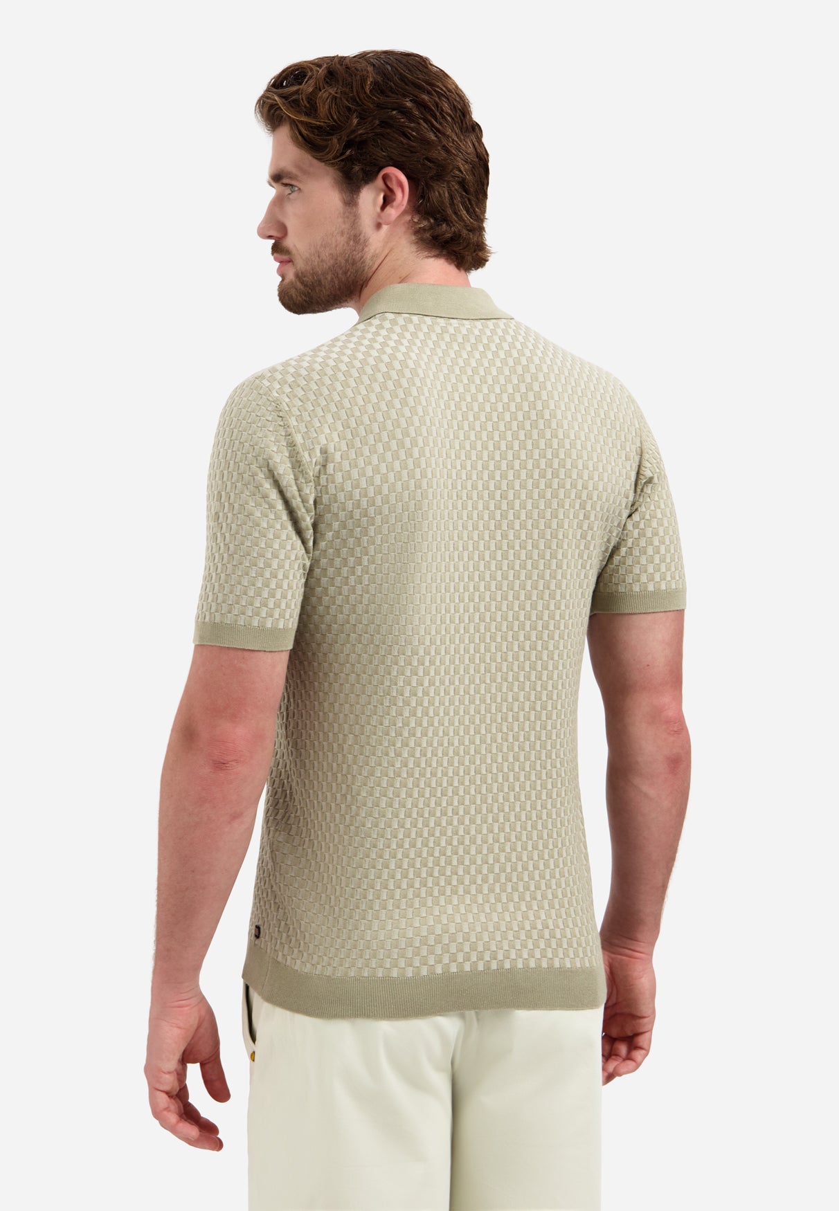 Short sleeve polo with buttons | Taupe