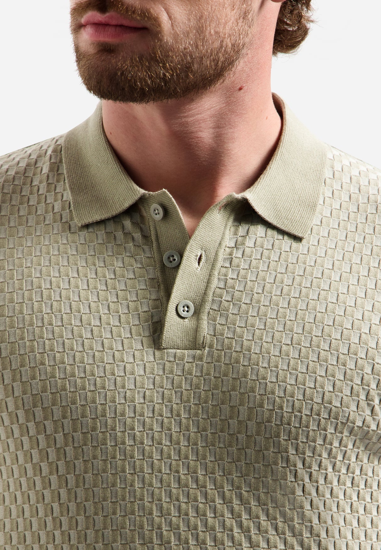 Short sleeve polo with buttons | Taupe