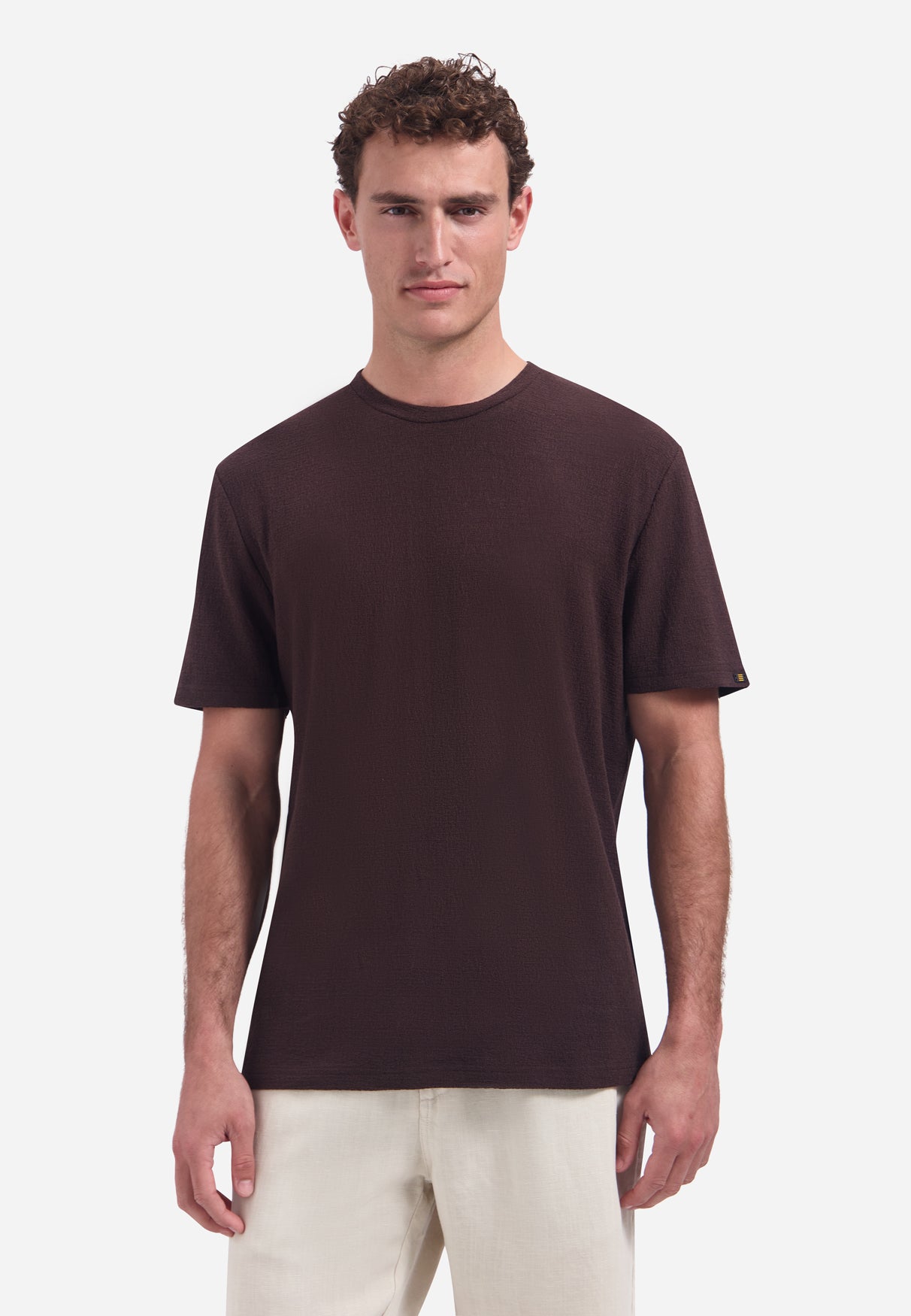 Short-sleeve crewneck T-shirt | Dark Brown